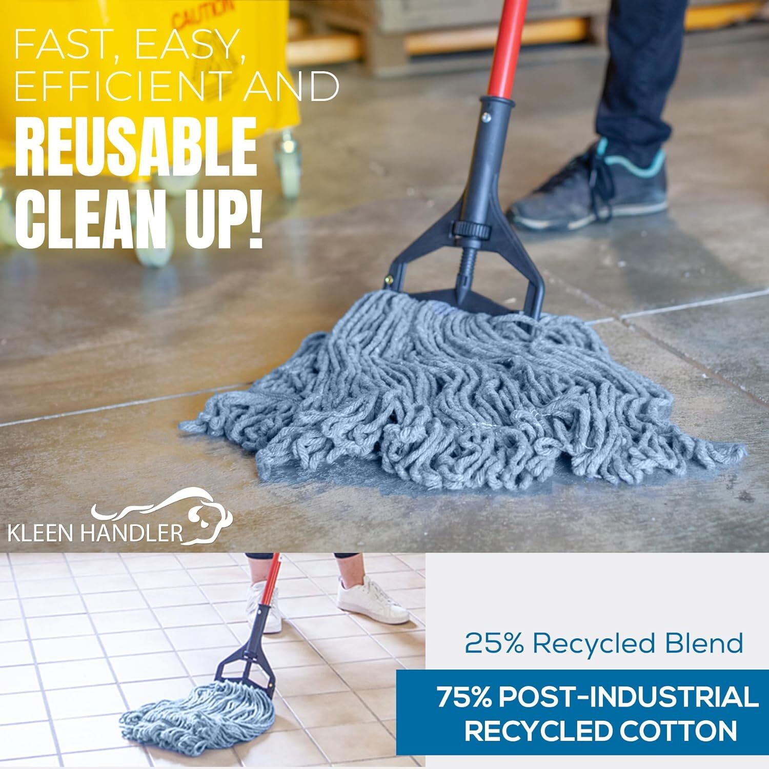Commercial Wet Mop Head Replacement Refills, Heavy Duty Loop End Mops