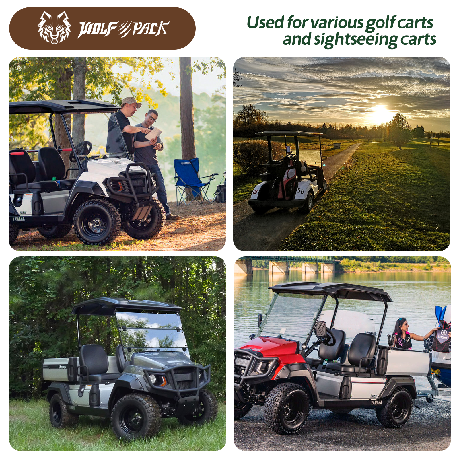 Set Four 18X8.5-8 18X8.5X8 Golf Cart Tires 6 ply All Terrain Low Profile Tire