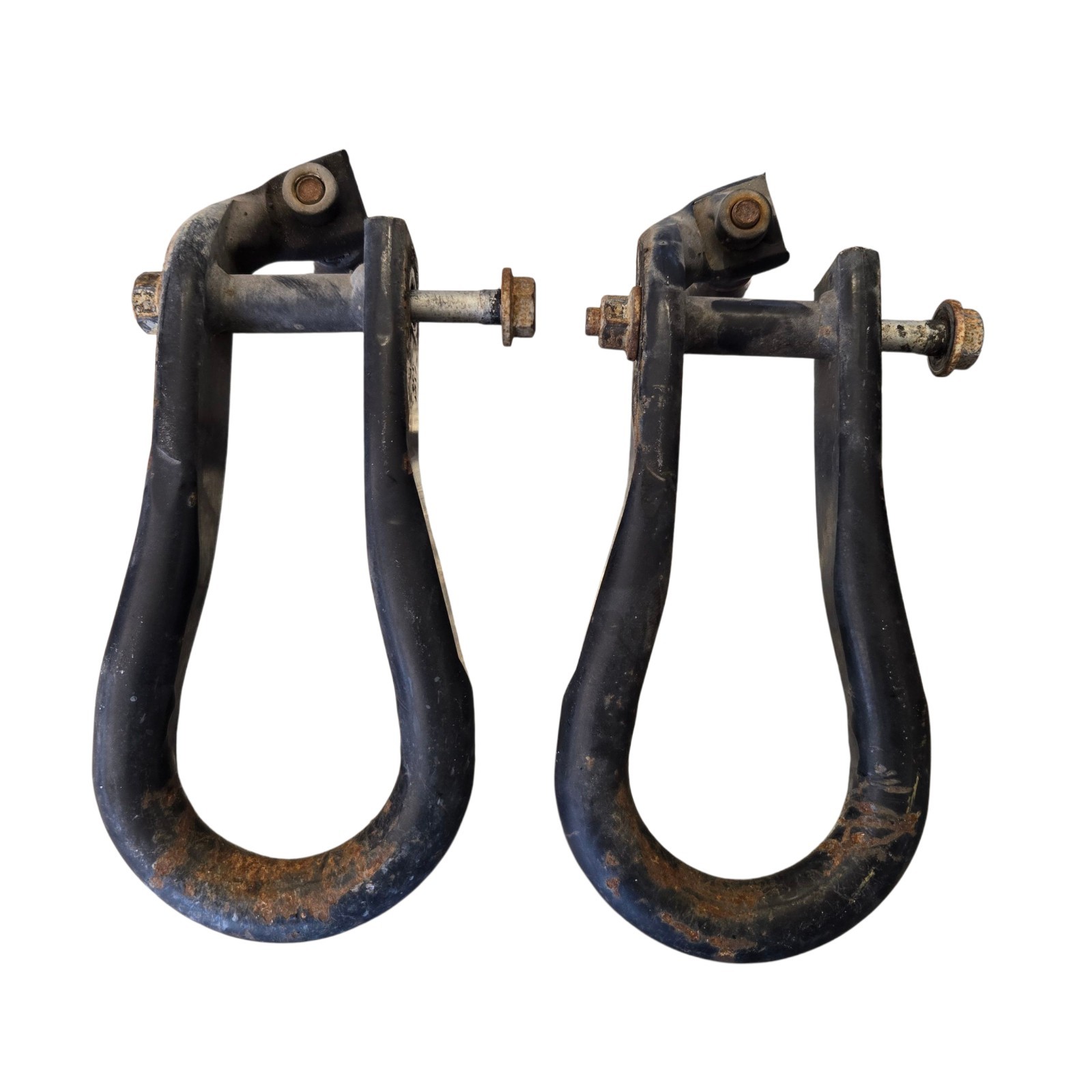 Tow Hooks Set Of 2 2007-2010 GMC Sierra Chevy Silverado 6.6 LMM Black OEM