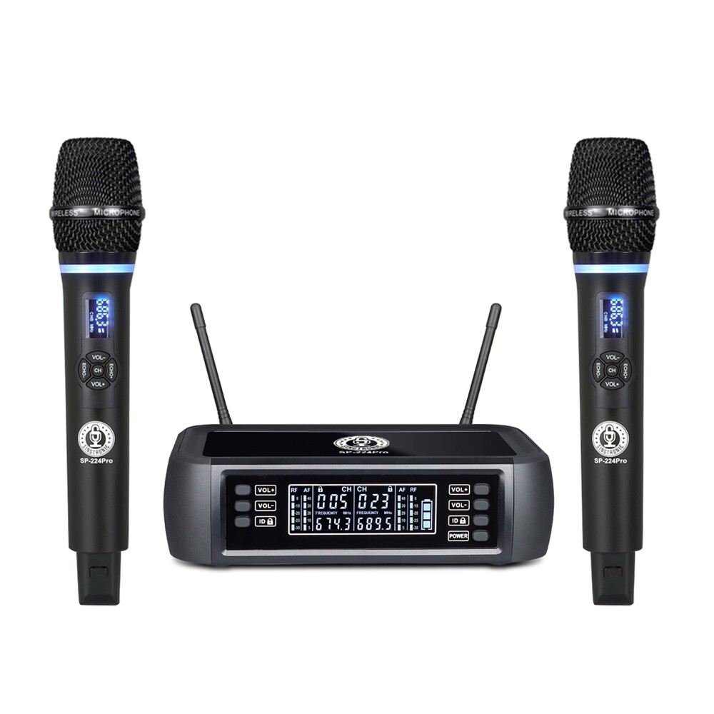 Singtronic SP-224Pro Rechargeable 2 x UHF Wireless Microphone (100% Battery)