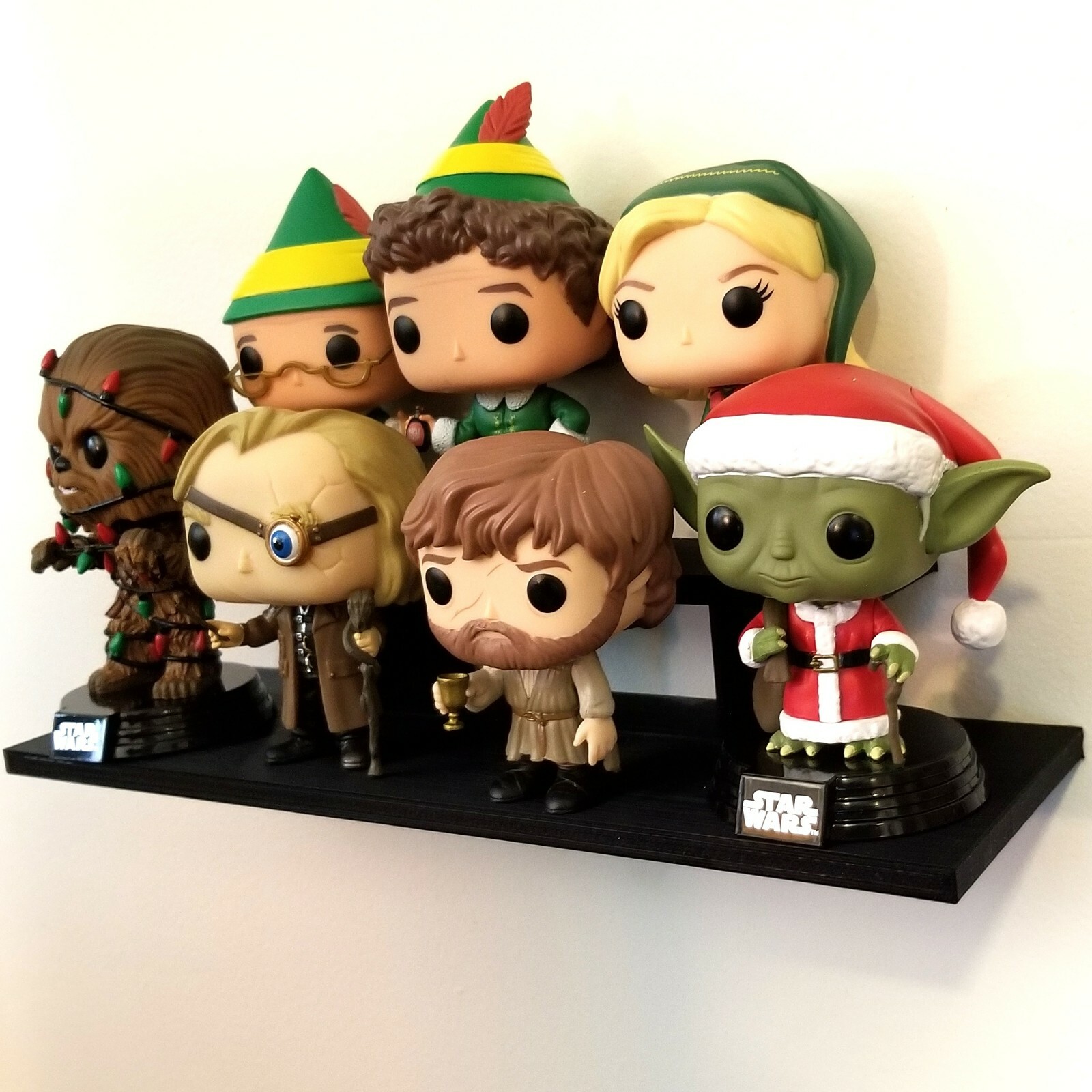 12 inch Long Black 2-Tier Display Wall Shelf for small Items and Figurines