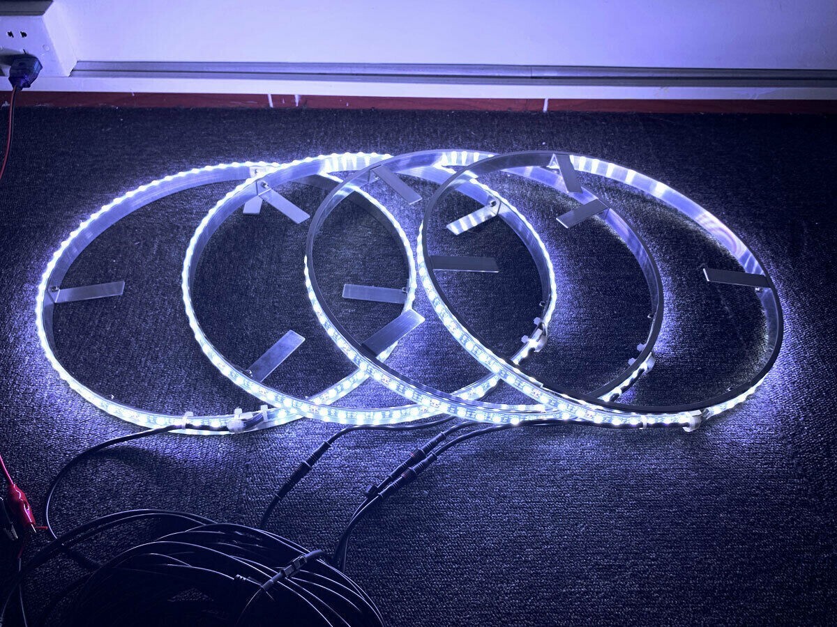 4x 15.5'' White LED Wheel Ring Lights For Truck Car Rim Lights Bluetooth Control
