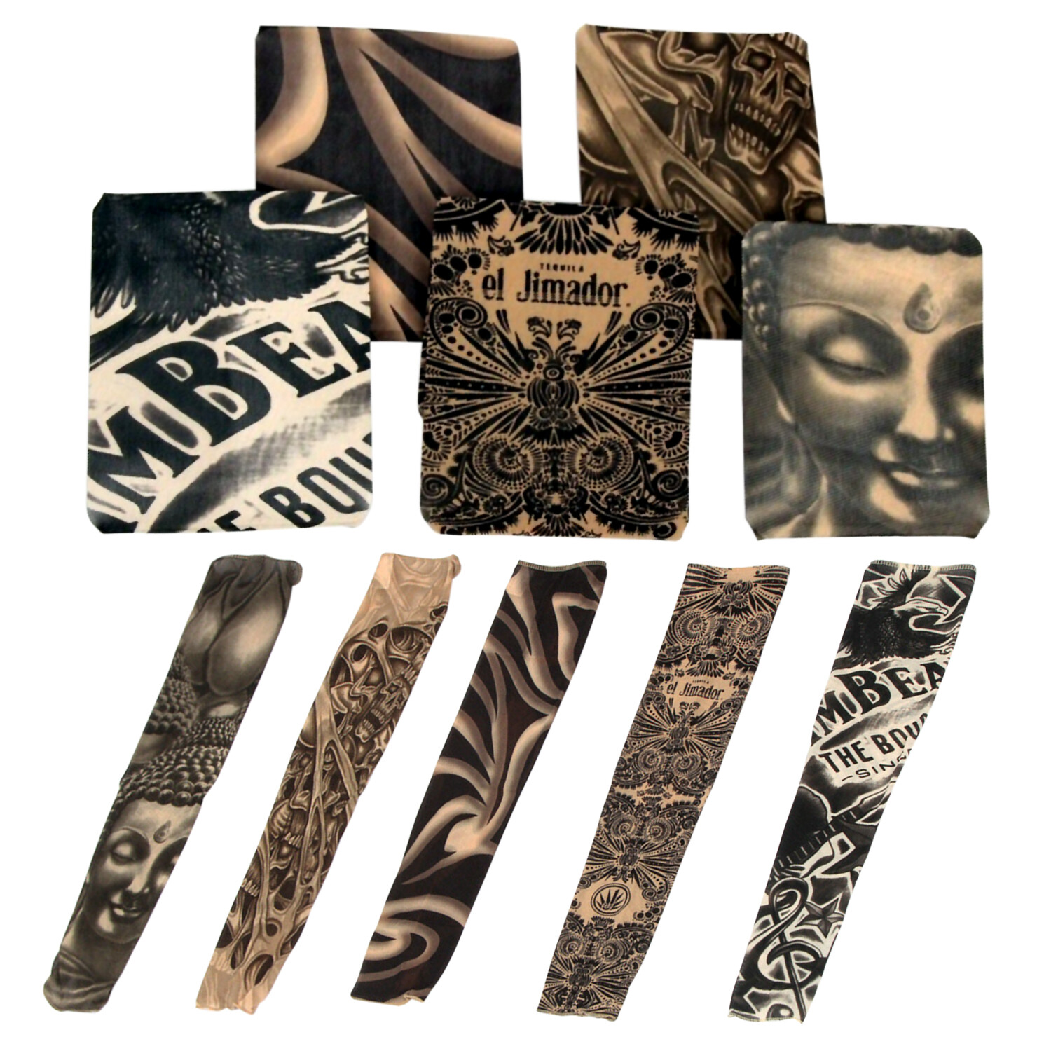 10 PCS Tattoo Cooling Arm Sleeves Cover Basketball Golf Sport UV Sun Protection