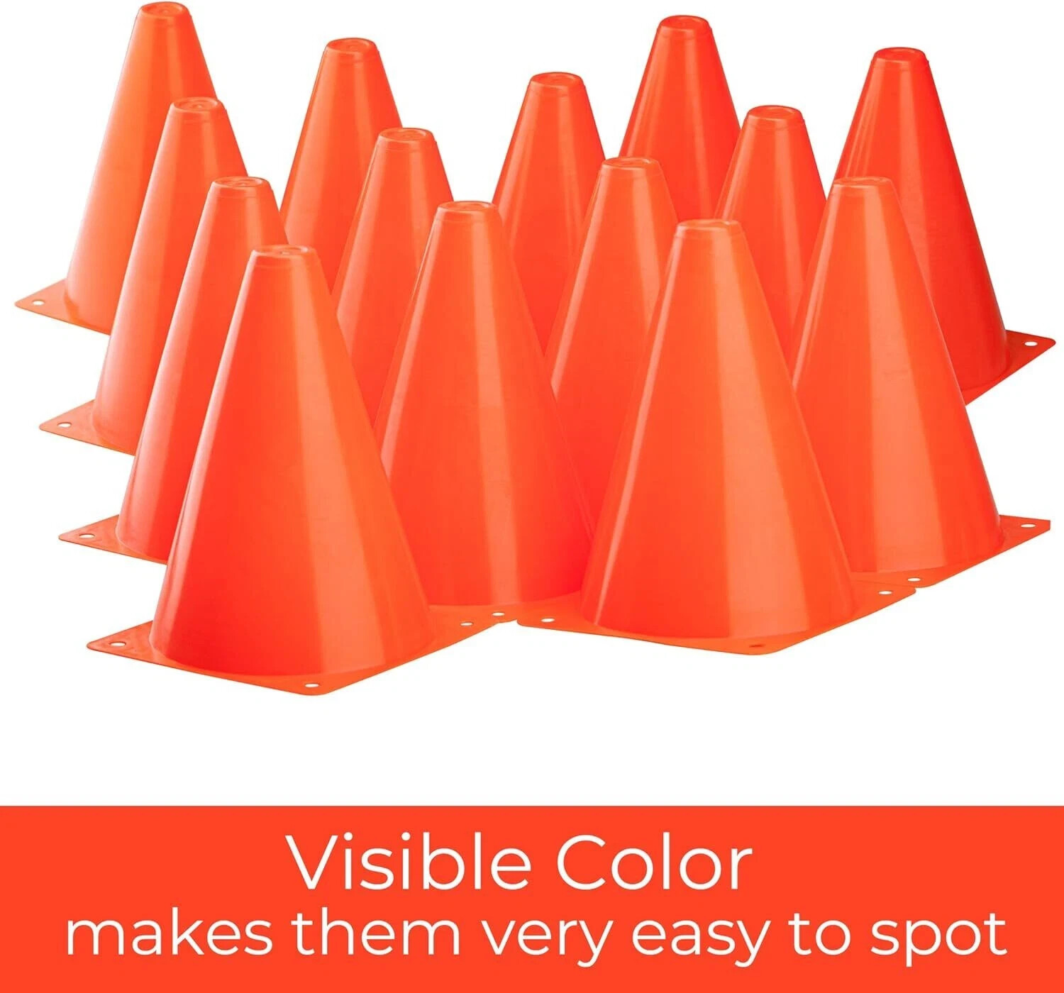 CARTMAN Plastic Training Cones 7 Inch 24 Pack