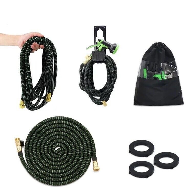 100FT 4X Stronger Heavy Duty Expandable Flexible Garden Water Hose Spray Nozzle