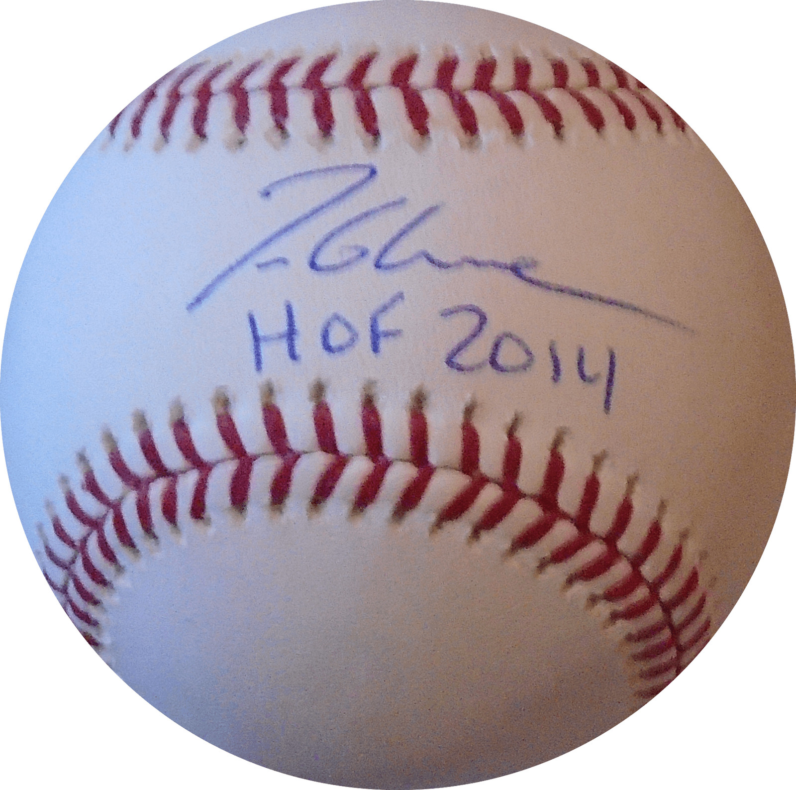 Tom Glavine Autographed Official Major League Baseball (JSA) HOF Inscription