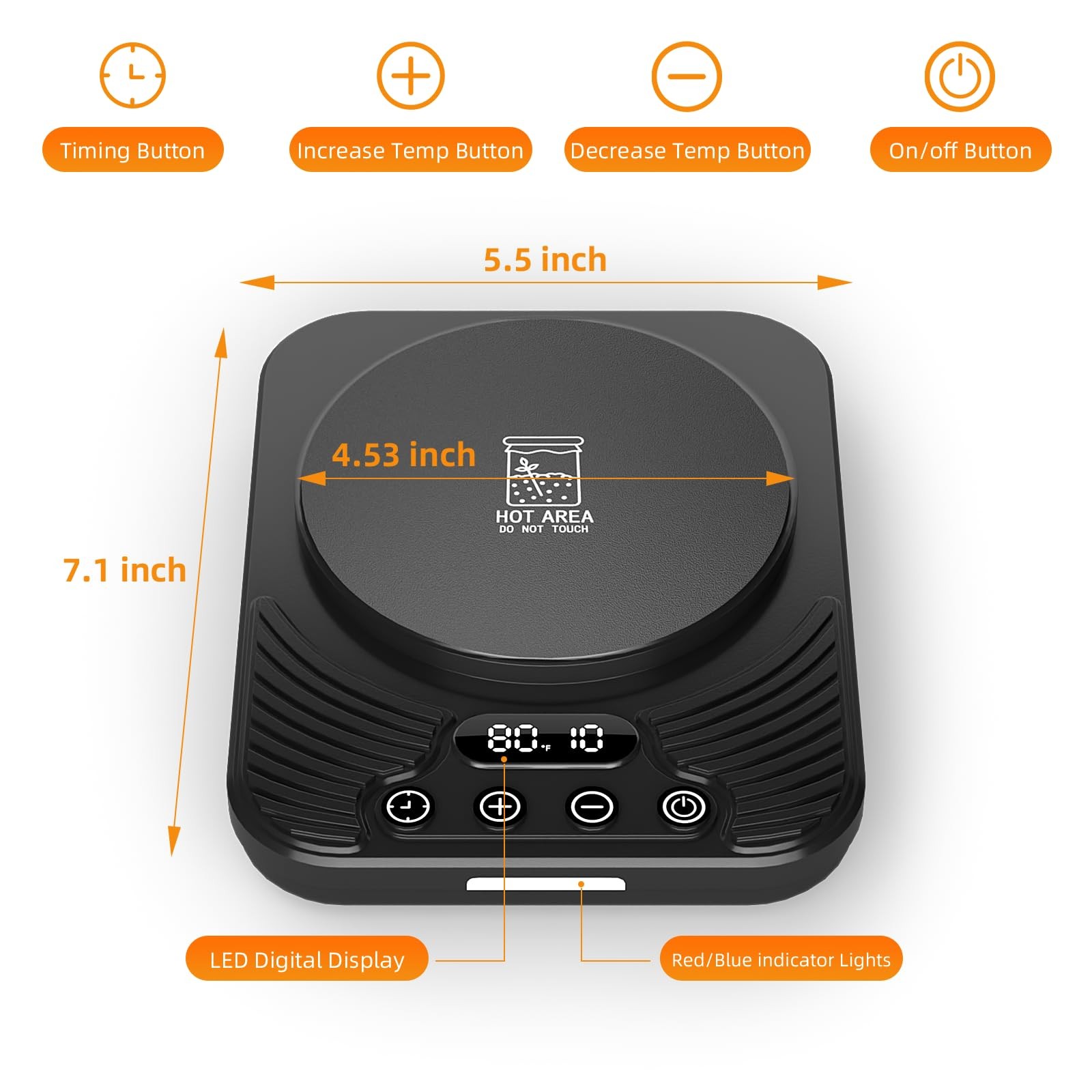 Sourdough Starter Warmer with Temp Strips - Precise Thermostat (70-110°F), In...