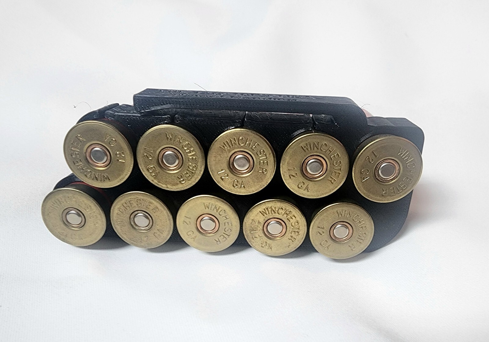 10 Shell Hard-Case Bandolier, Shotgun Shell Holder, Ammo Carrier, 12 Gauge