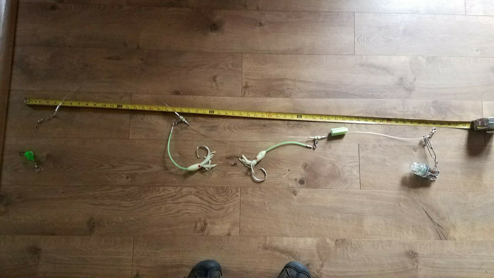 "The Clown Show" Deep Drop Halibut Rig LED Glow Rattles 16/0 Mustad Circle Hooks