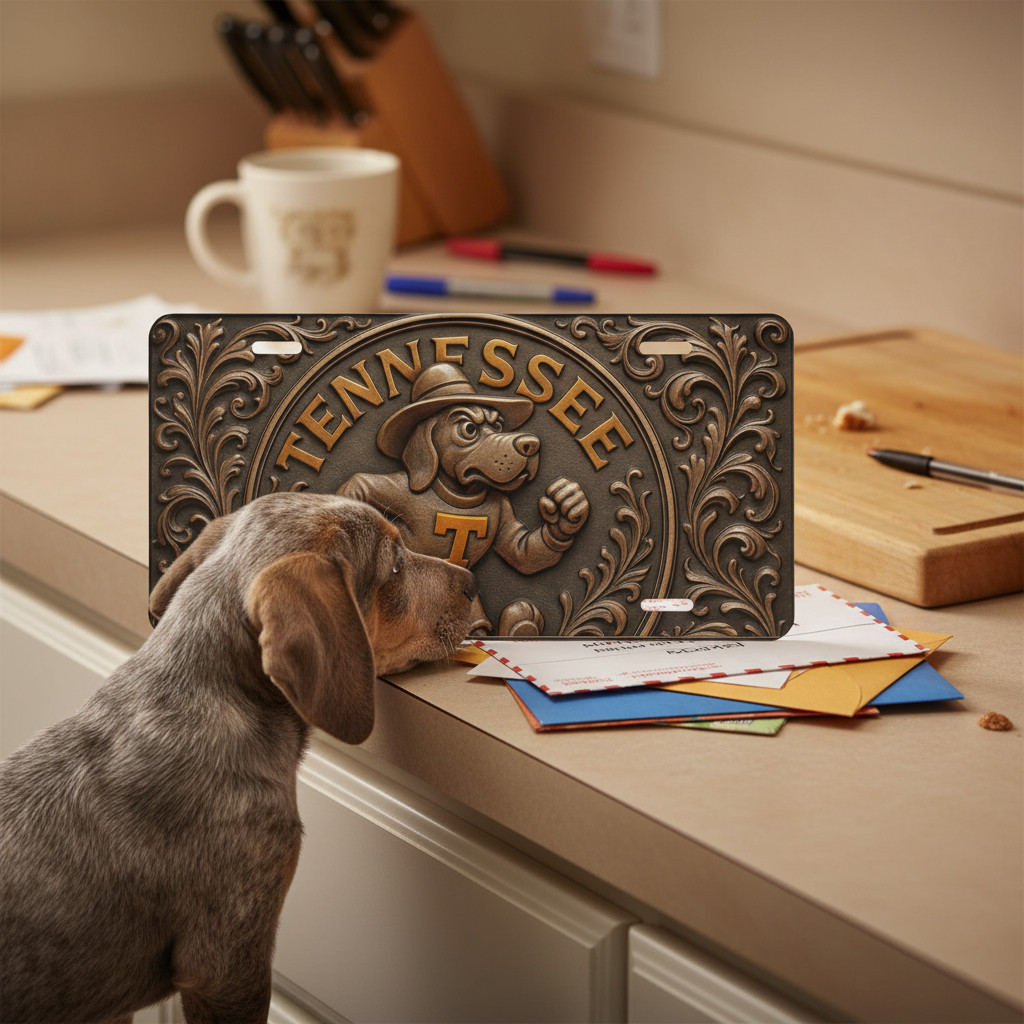 Tennessee Vols 12"x6" License Plate | Vintage Smokey Flat Surface Car Tag | Flat