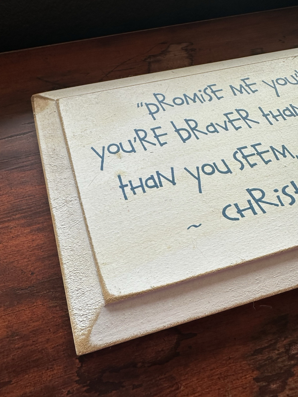 Winnie the Pooh Christopher Robin Promise Me Wooden Plaque Distressed Wall Decor