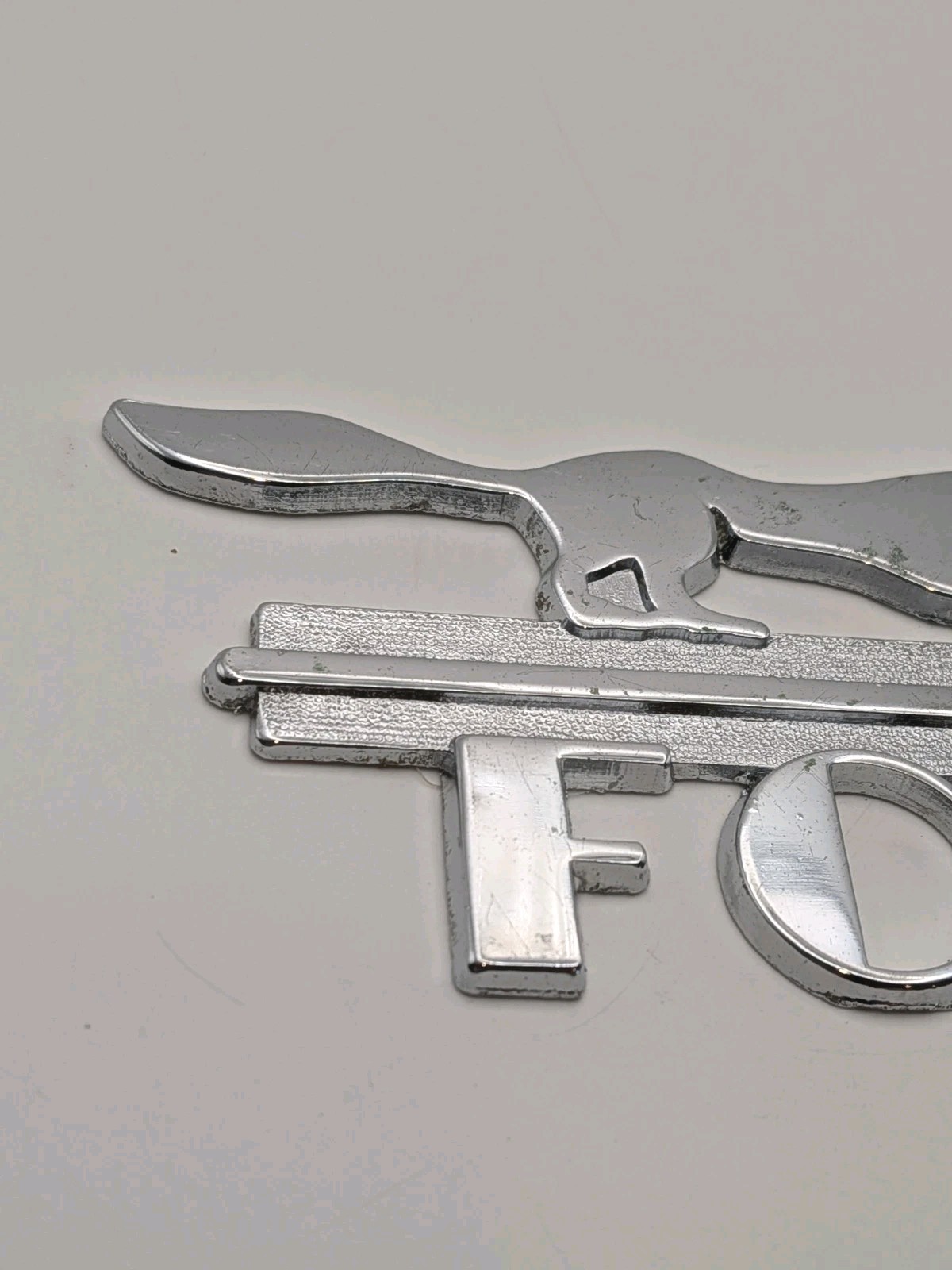 Vintage FOX Chevrolet Baltimore MD Car Dealership Emblem Chrome 4.25"x2.25"