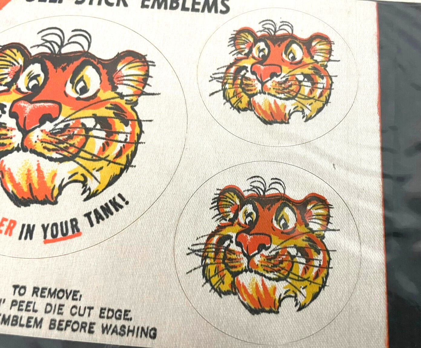 Vintage NOS Esso Gas Put A Tiger in Your Tank Self-Stick Emblems Decals Lot