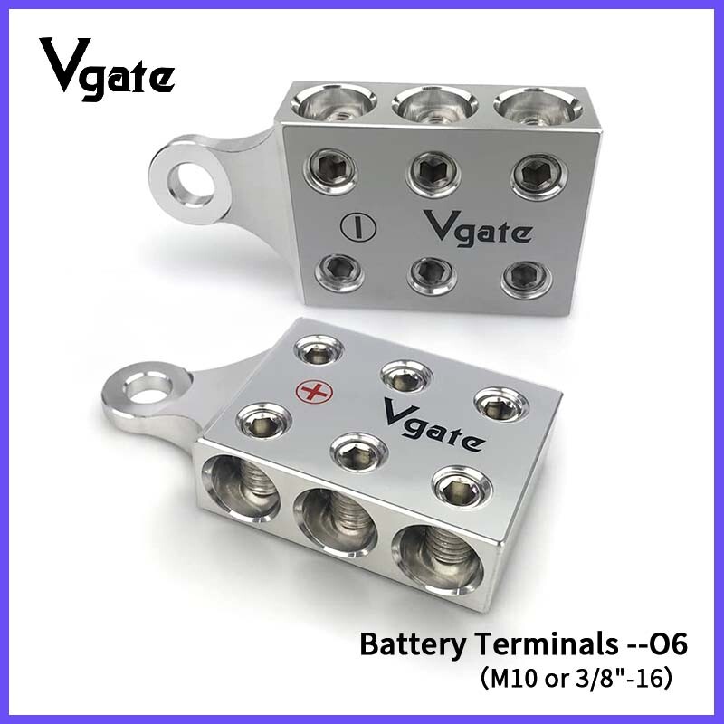 Vgate O6(M10)x2/0 AWG Gauge Post Battery Terminals for Lithium or AGM Lead Acid