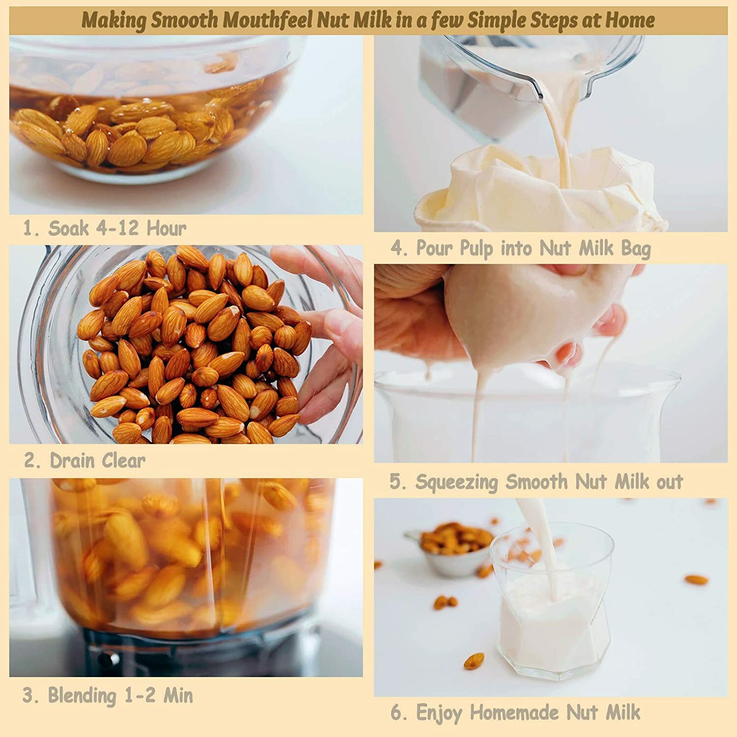 2x Cotton Nut Milk Bag Reusable Food Strainer Brew Coffee Juice Cheese Cloth