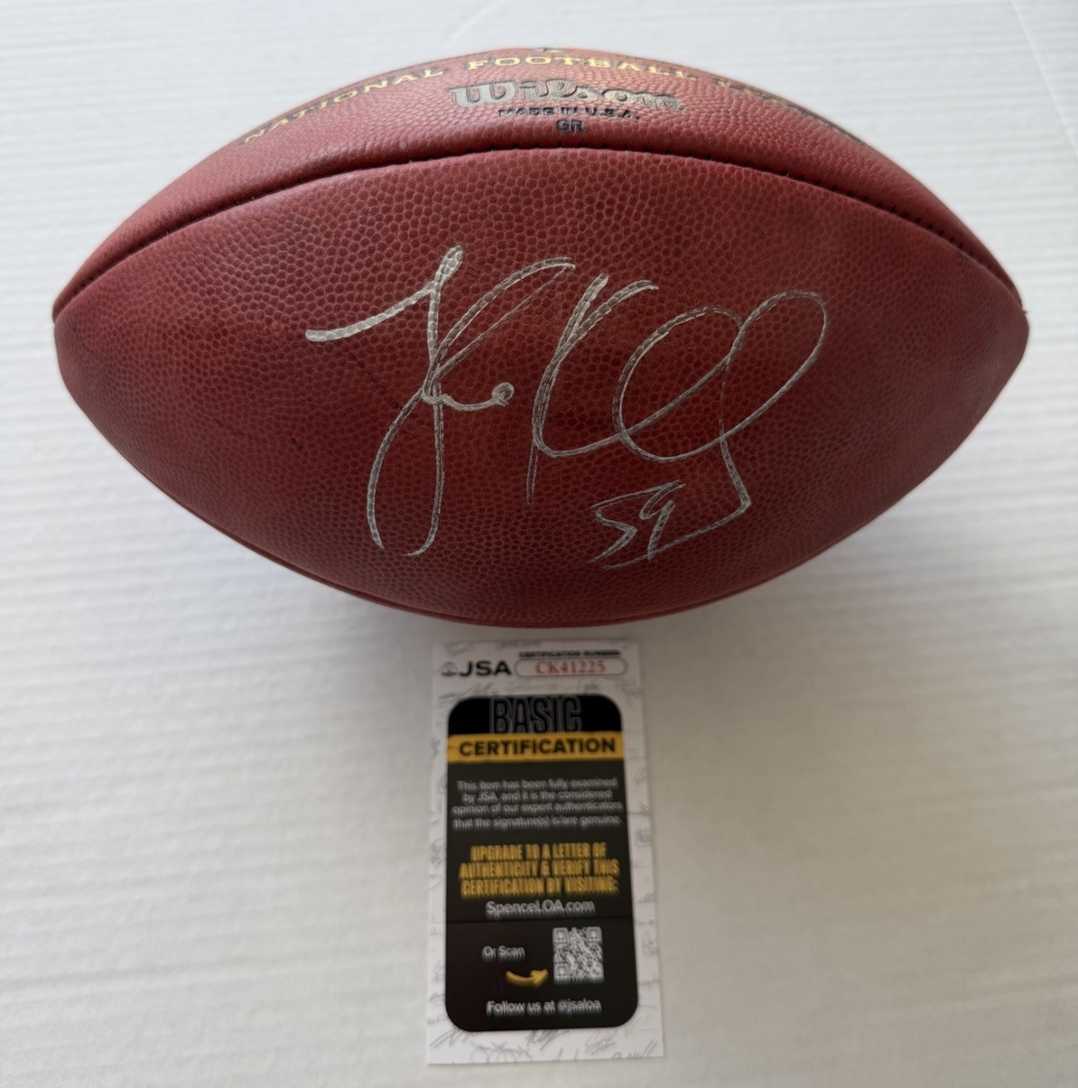 Luke Kuechly Signed Salute To Service The Duke Football JSA COA #59 Panthers HOF