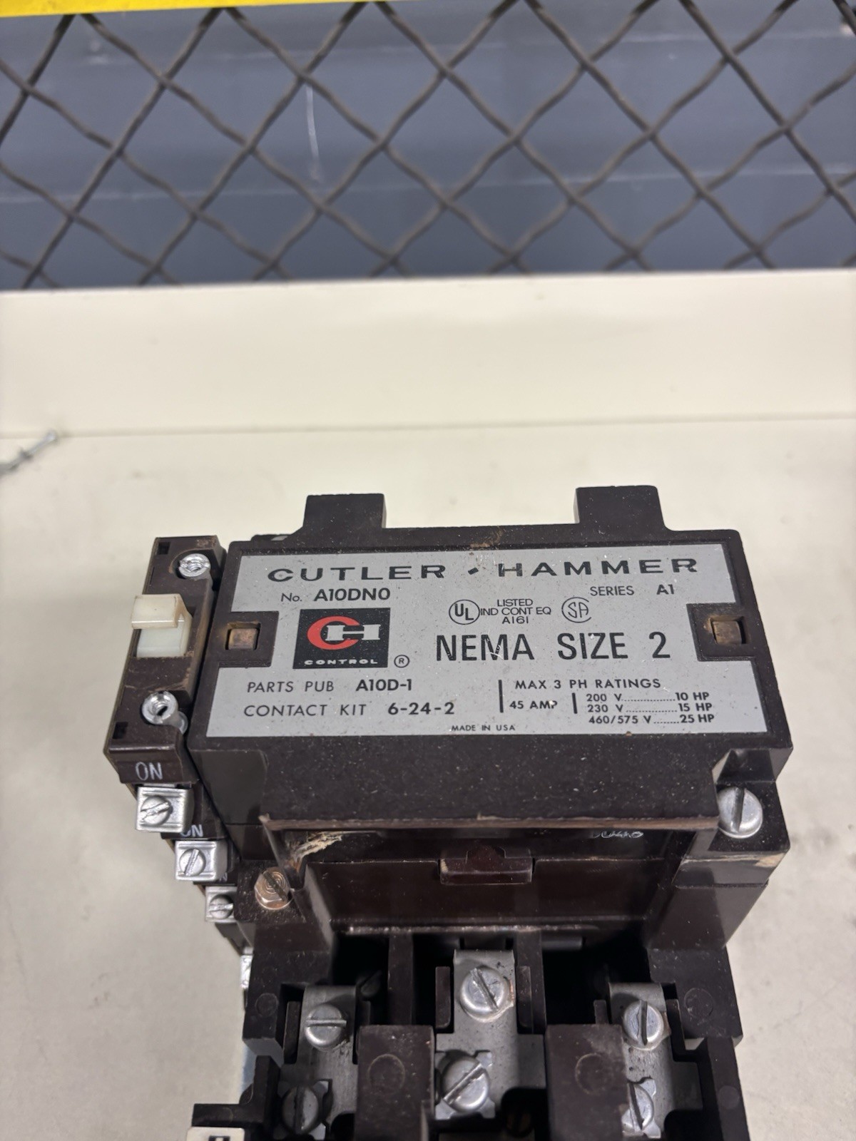 Cutler Hammer A10DN0 Size 2 Motor Starter Series A1 45 Amp 600V 120V Coil A10DNO
