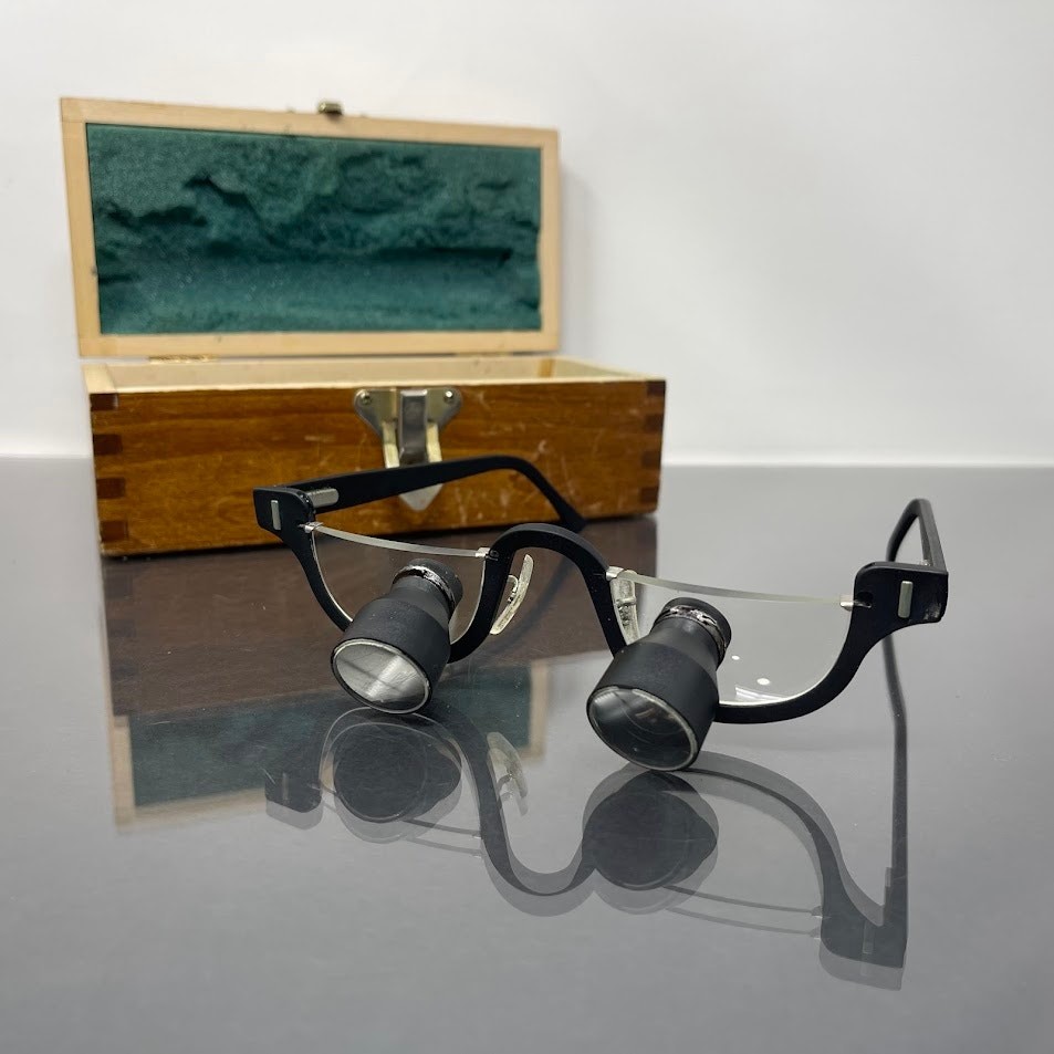 Vintage Surgical Spectacles Glasses in Wooden Box