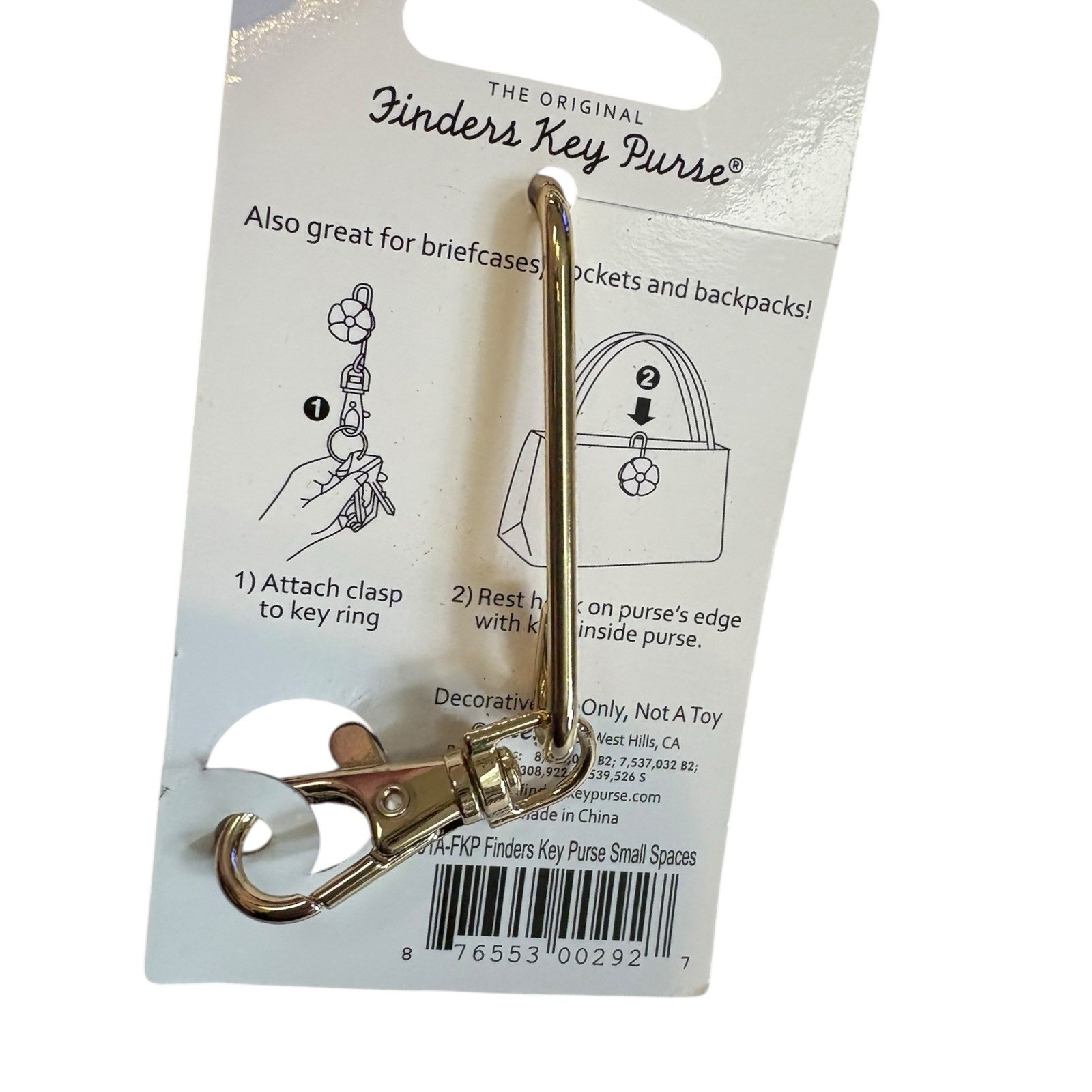 Alex Original Black Swirl Finders Key Purse Key Chain on card