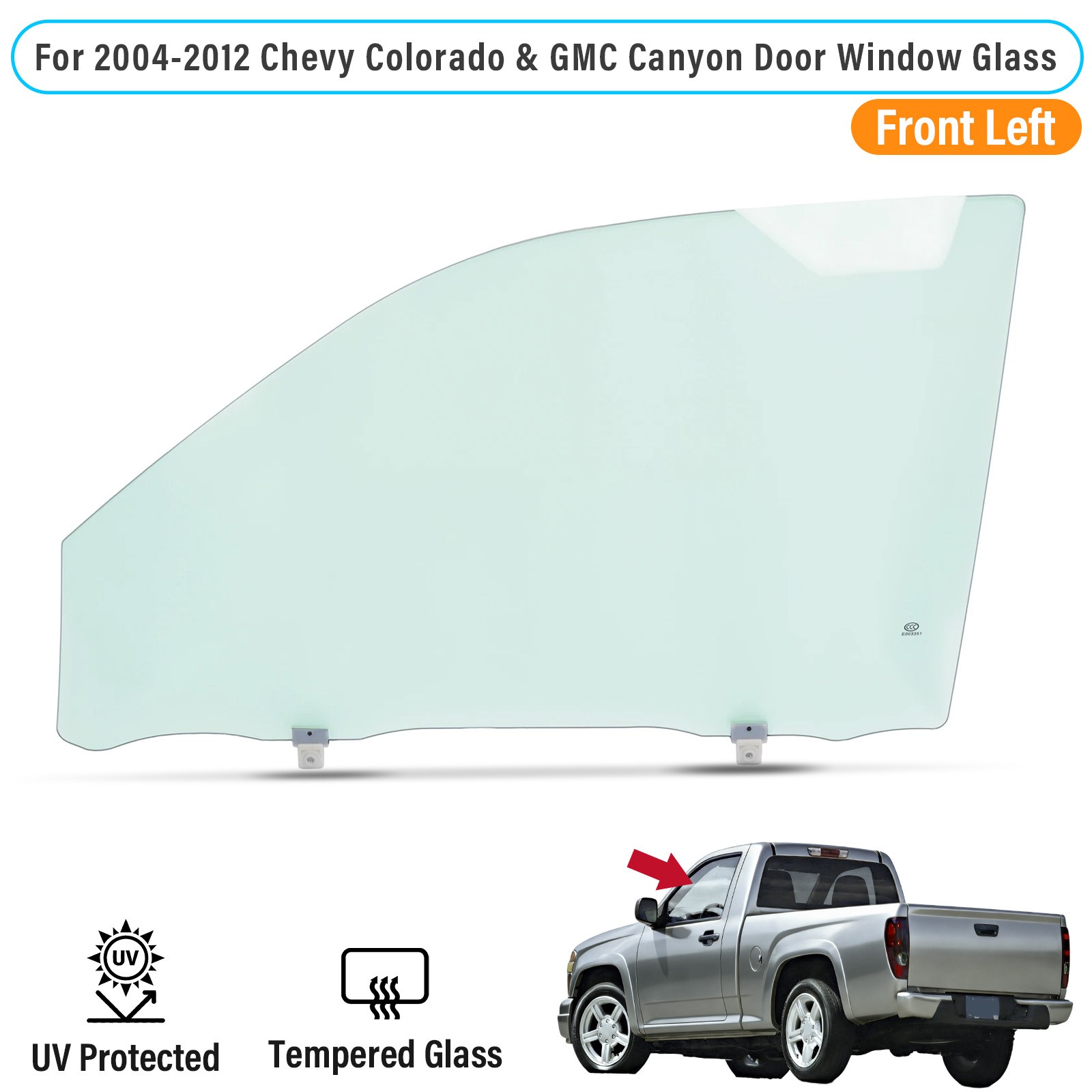 Fit 2004-2012 Chevy Colorado & GMC Canyon Front Driver Side Door Window Glass LH