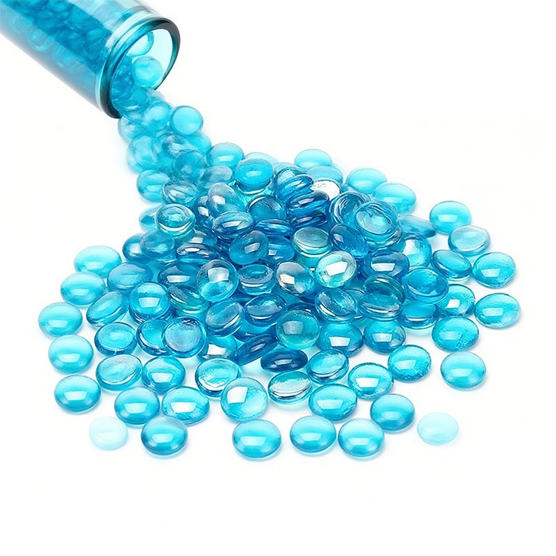 1-5lb Blue Fire Glass Beads - Suitable for Fireplaces | Landscaping | Fish Tanks
