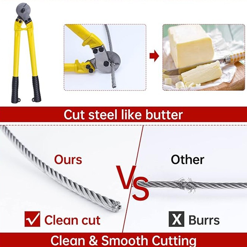 18in—42in Heavy Duty Hardened Cable Cutter Wire Rope Cable Cutter Us inventory