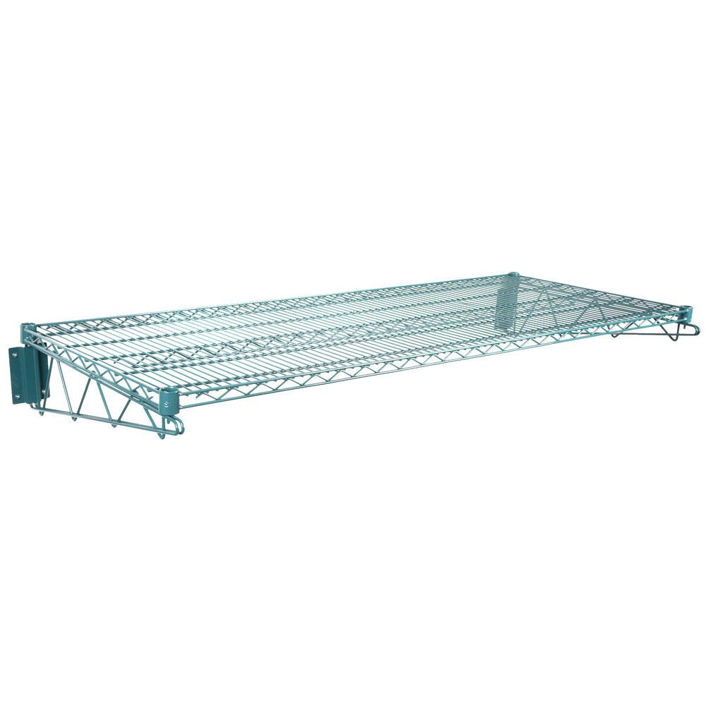 24" x 60" Wall Mount Green Epoxy Wire Shelf Rack Commercial Restaurant Pot NSF