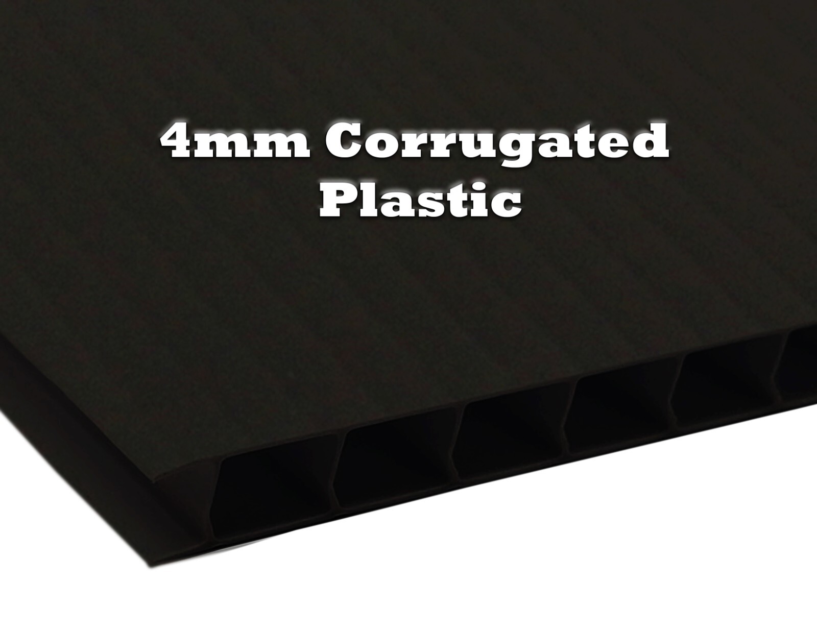 4mm Corrugated Black Plastic Sheets 18x24 24x36 24x48 36x36 Coroplast Sign SALE
