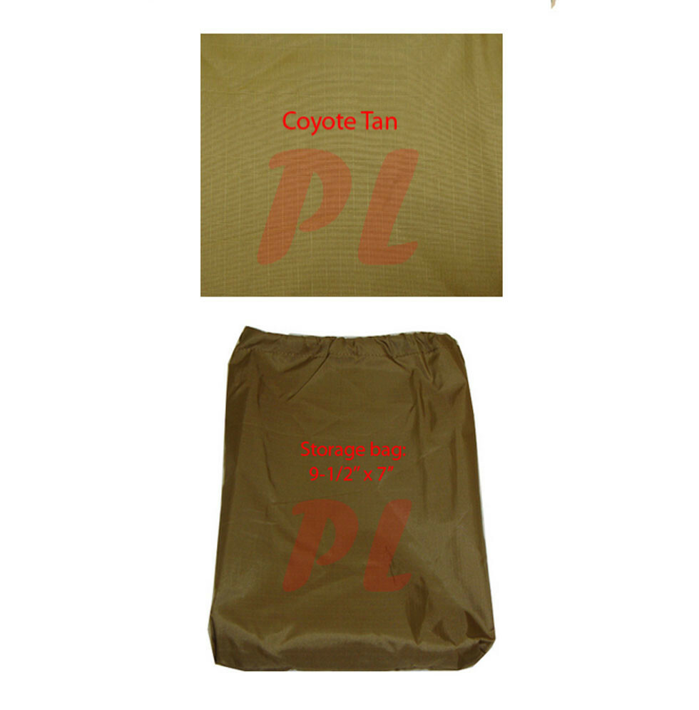 Military USMC G.I Style All Weather Poncho Rain Coat Ripstop Nylon - Coyote