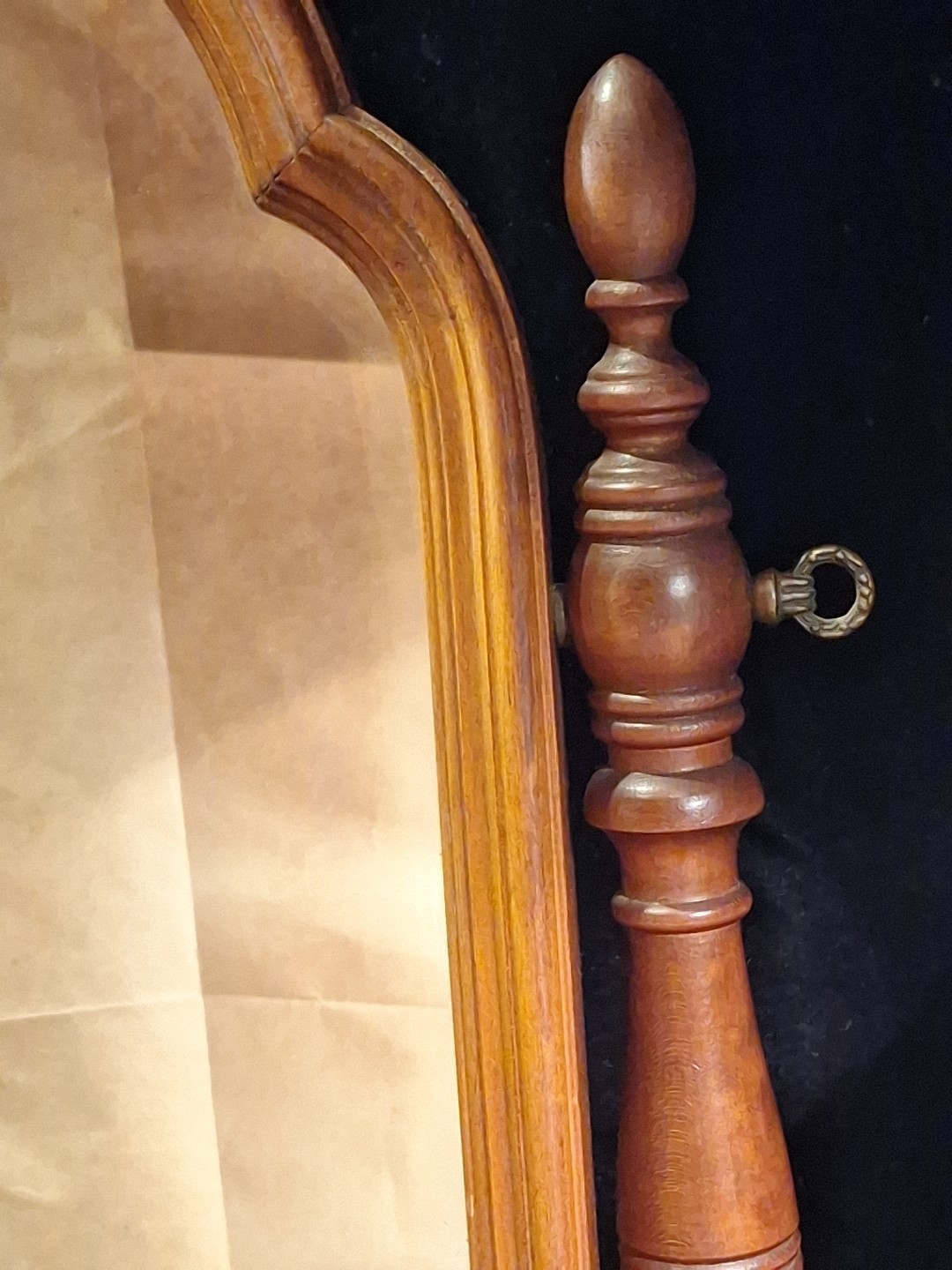 Antique Wood Tabletop Vanity Dressing Table with Falconer Durever Swivel Mirror