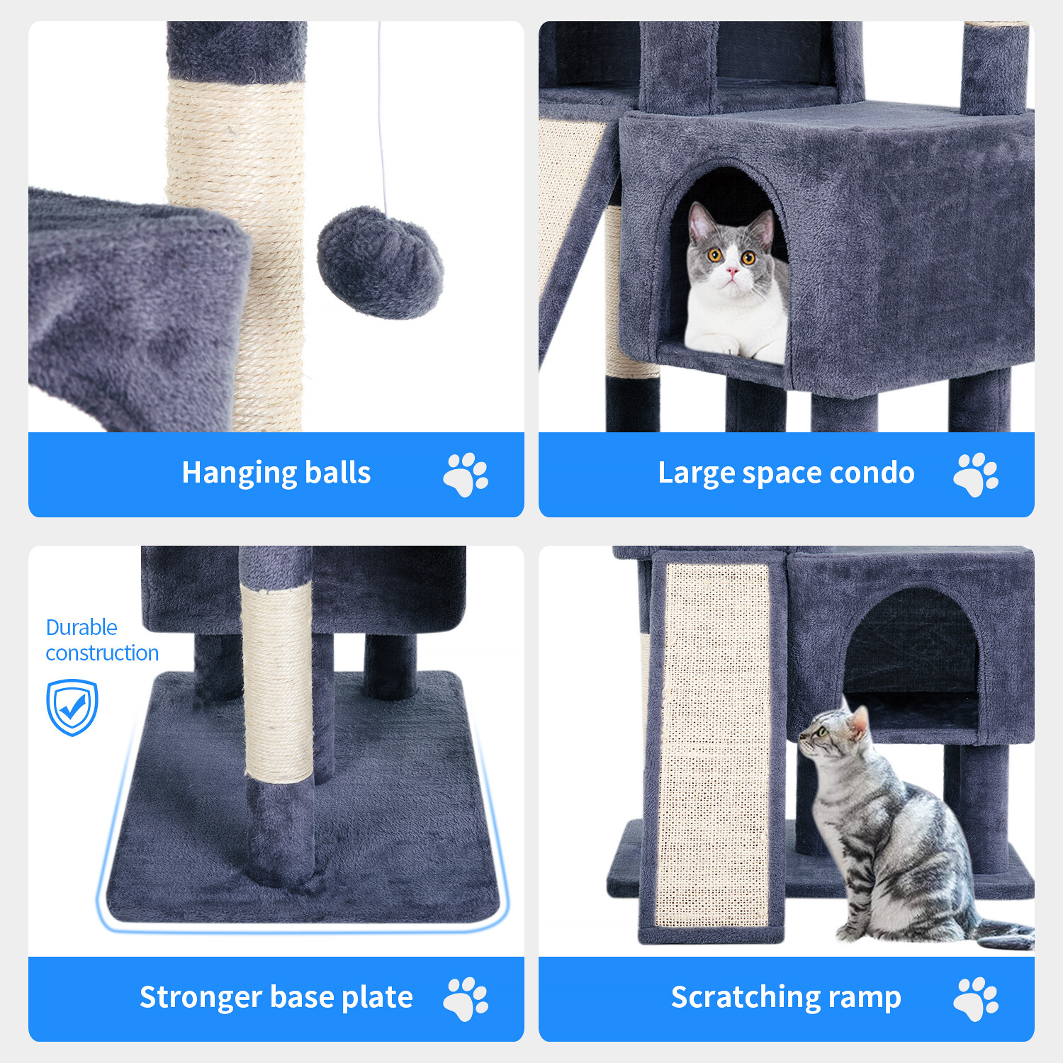 BestPet 36 inches Cat Tree for Indoor Cats Cat Tower with Scratching Posts Multi