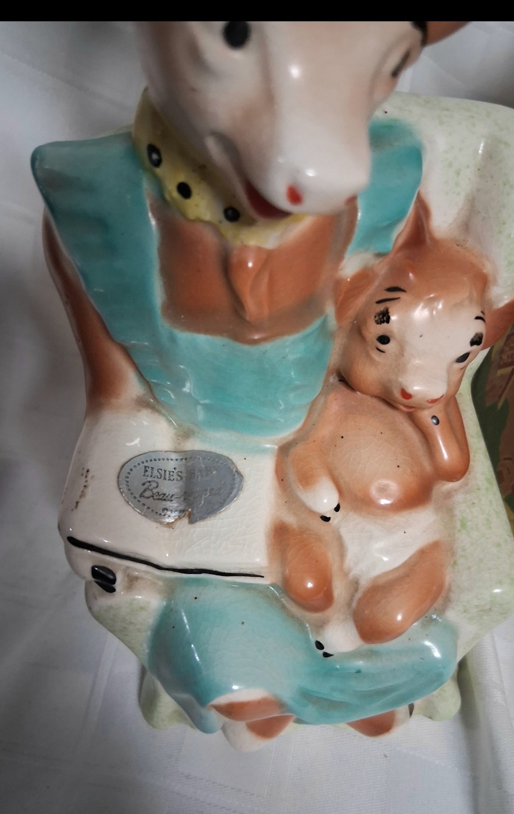 Elsie The Cow Pottery Lamp With Shade Rare Vintage