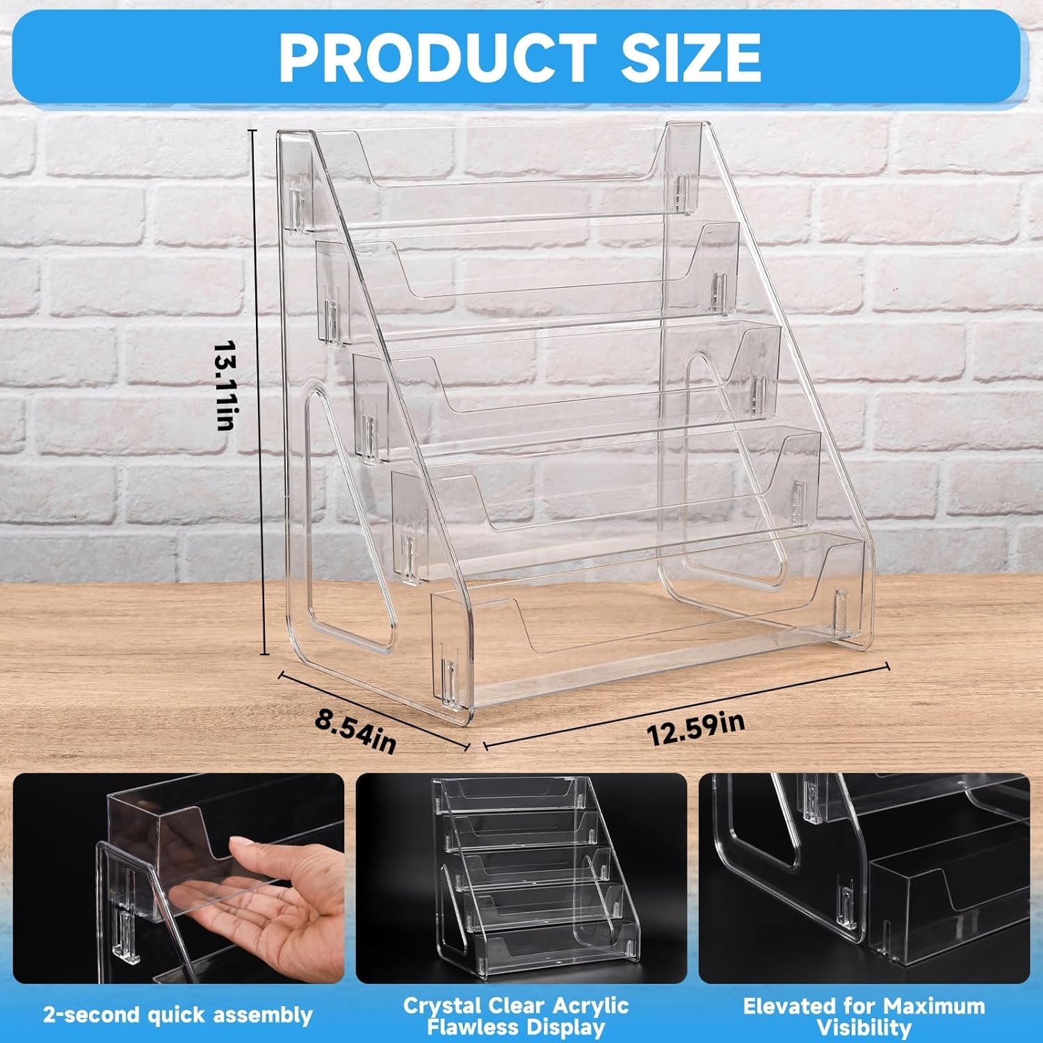 Trading Card Display Stand, 5 Tier Vertical Holder for Baseball Basketball Sport