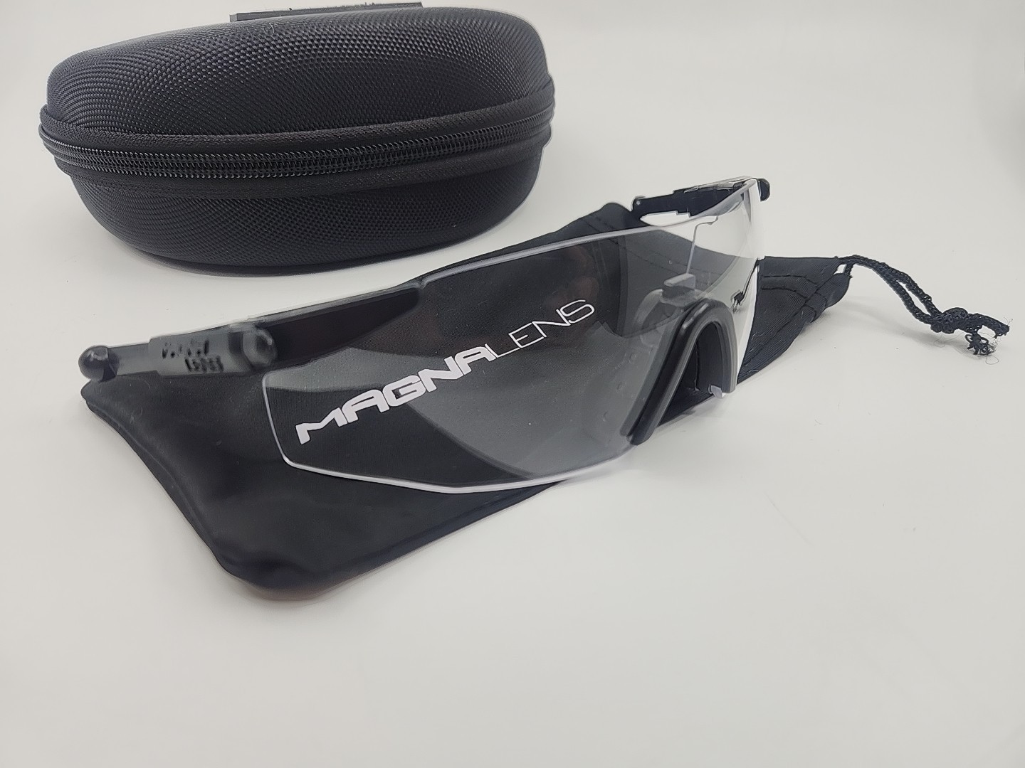 Magna Lens Shooting Glasses Clear Lens w/ Case & Pouch Magnetic Earmuff Fit