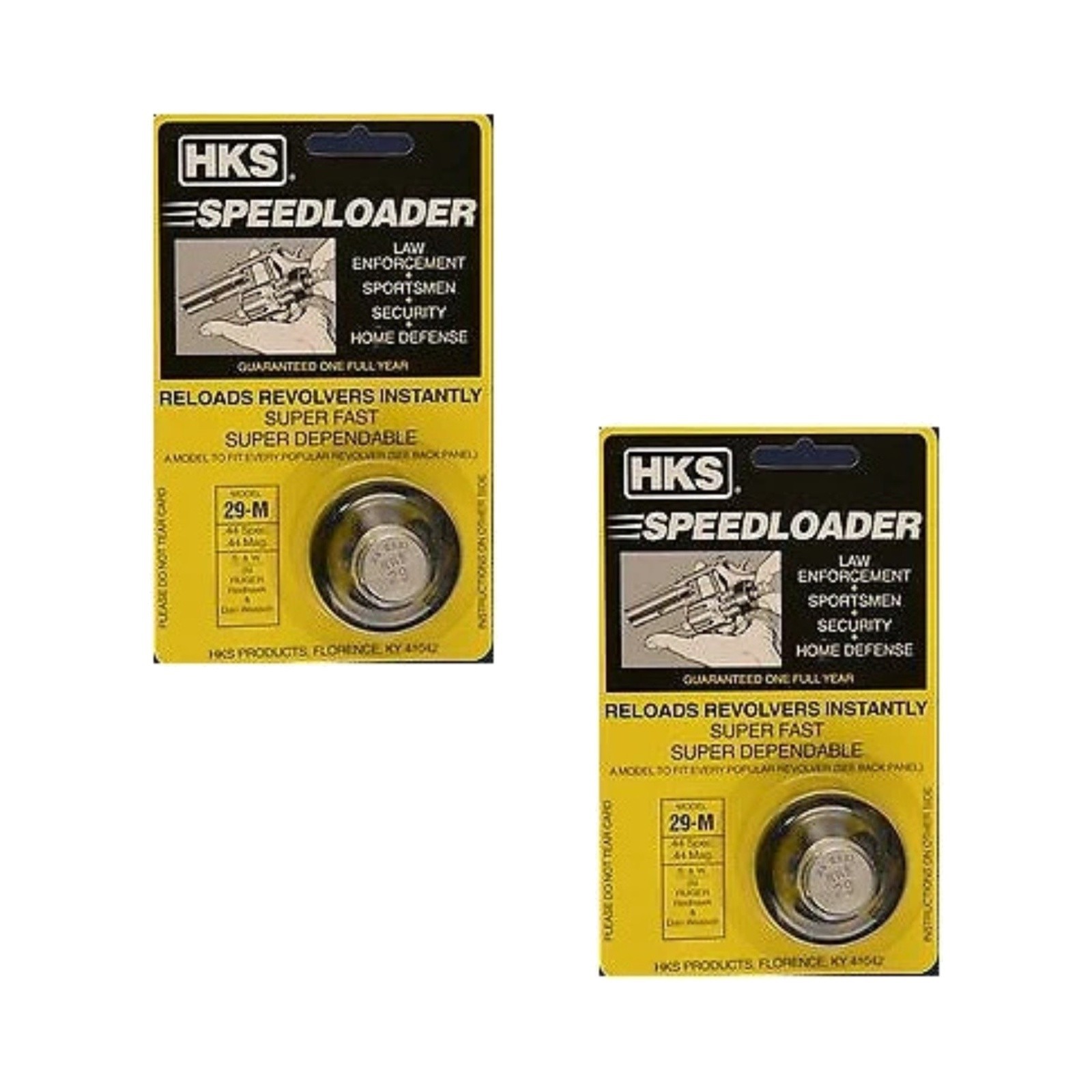 2 PK HKS 29-M M Series Speedloader .44 Mag/.44 Spl 6rd S&W 29/629 Ruger Redhawk