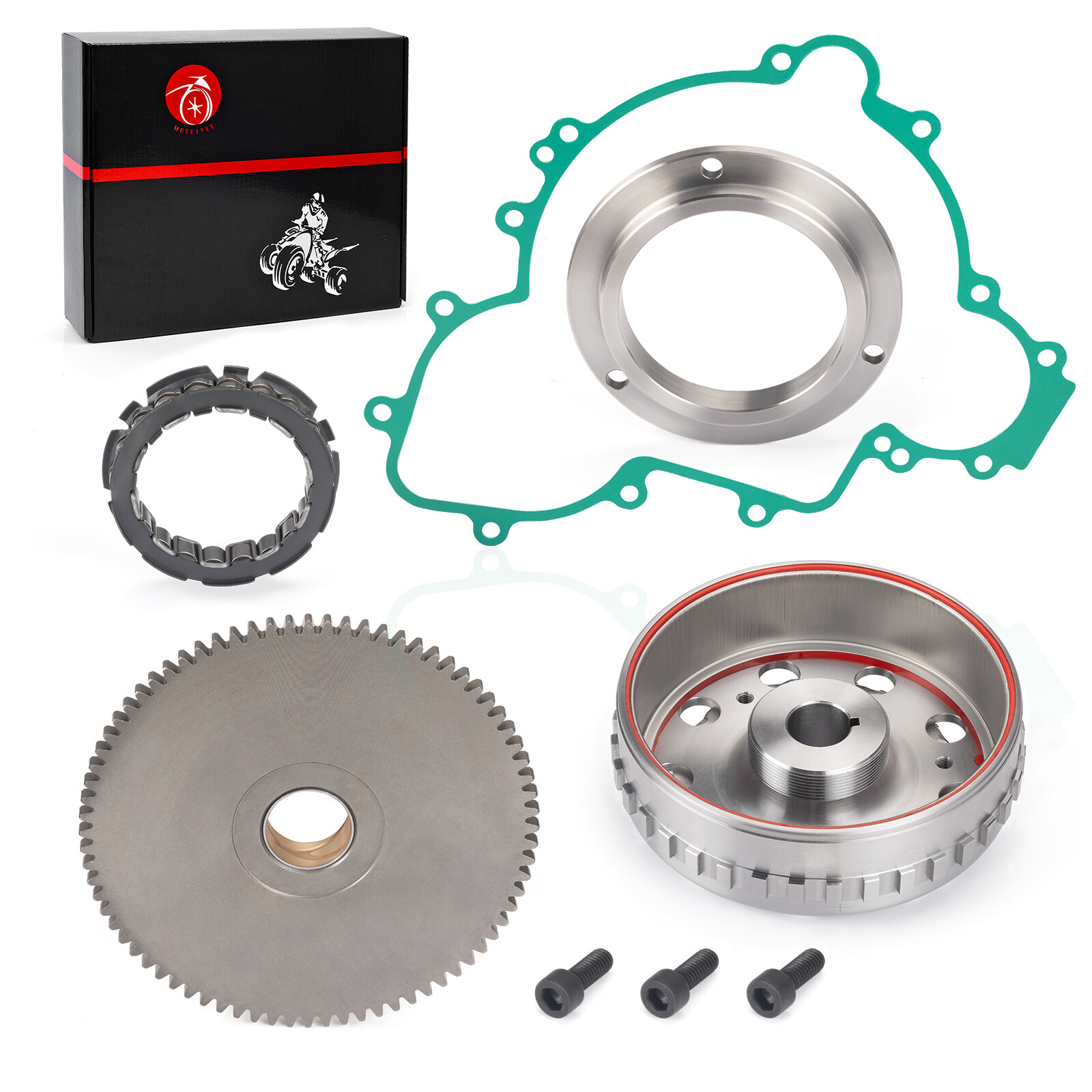 One Way Bearing Starter Clutch Idler Gear Gasket Kit For Polaris RZR 900 1000
