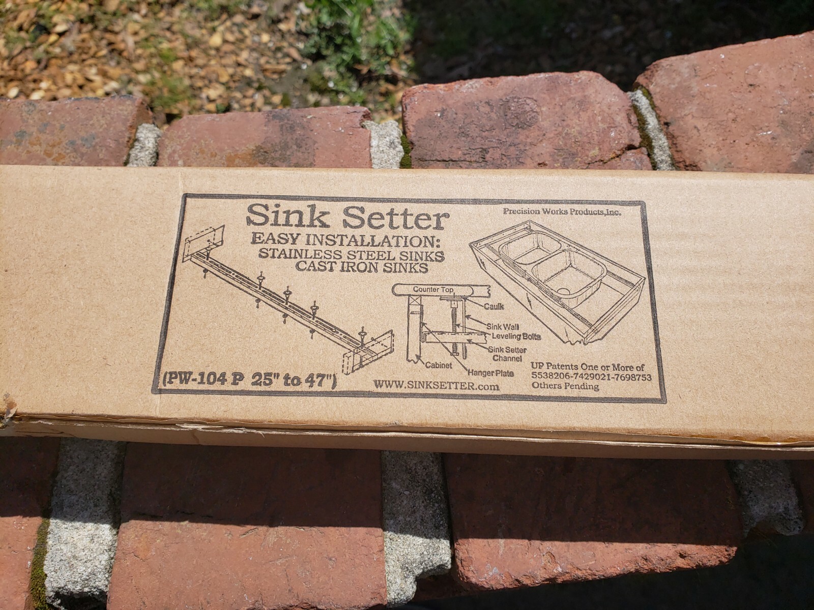 Sink Setter PW-104-P Side to Side installations 25” to 47”