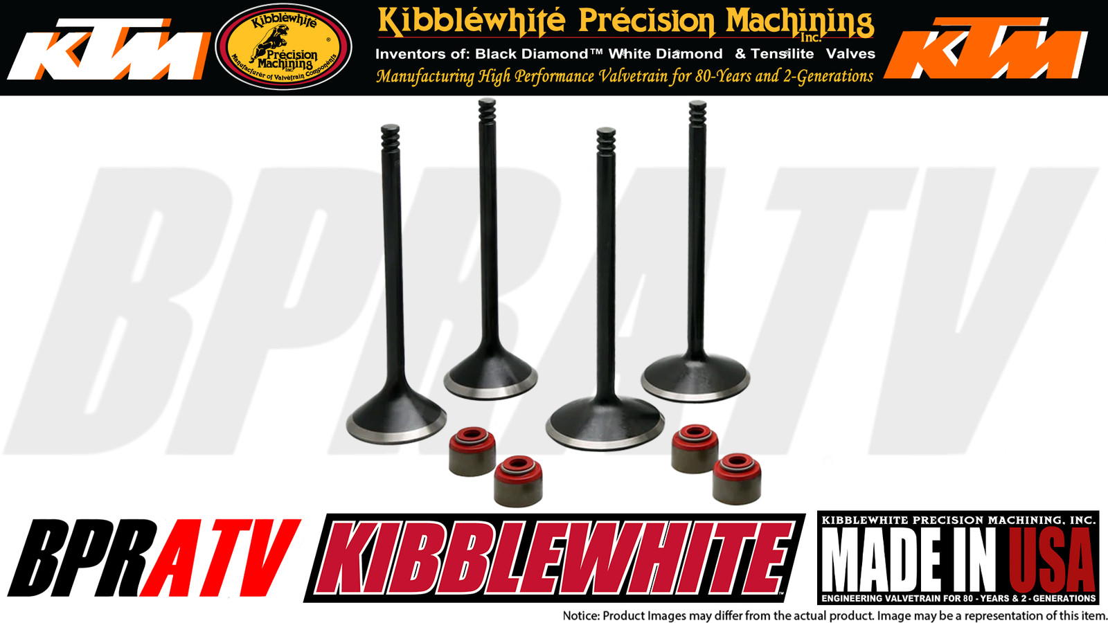 13-18 KTM 450 SX-F SXF 450 Kibblewhite Intake Valves Exhaust Valve Kit RED Seals