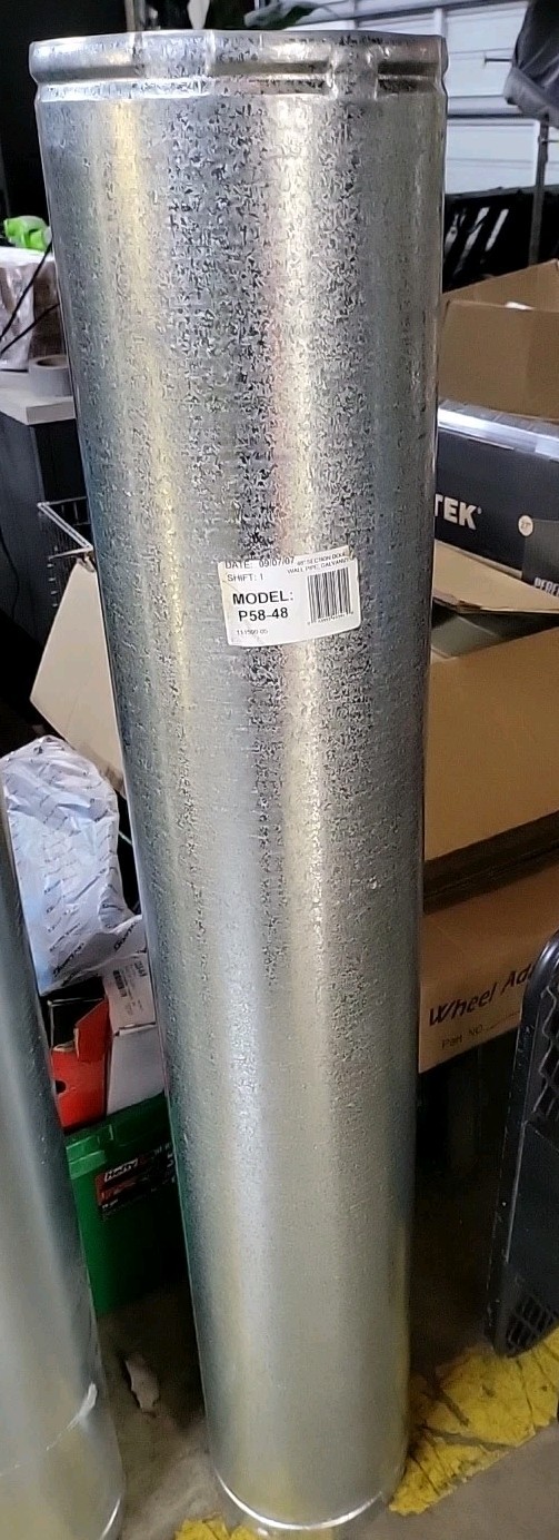 NEW*HIGH TEMPERTURE*48" SECTION*DOUBLE WALL GALV. PIPE*MODEL P58-48*5"x8" Diam.