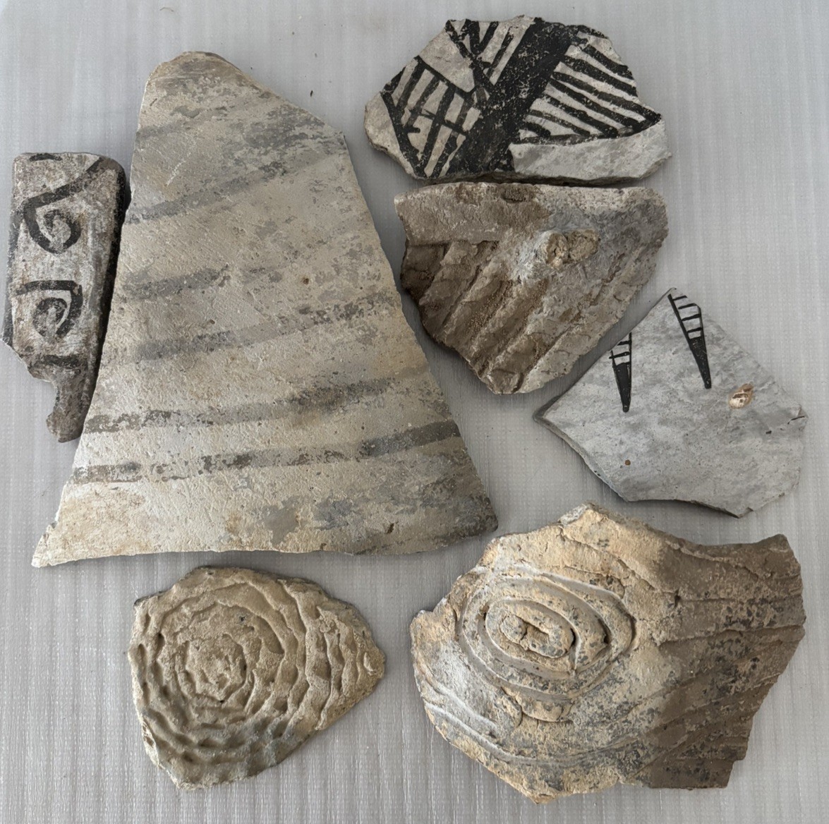 Lot of 7 Large Ancient Anasazi Native American Pottery Shards Arizona L5-D