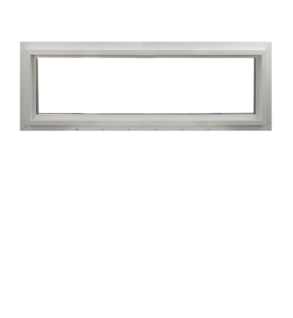 Double Pane Transom Window 48" x 16" Fixed Window DP50 TEMPERED GLASS White Viny