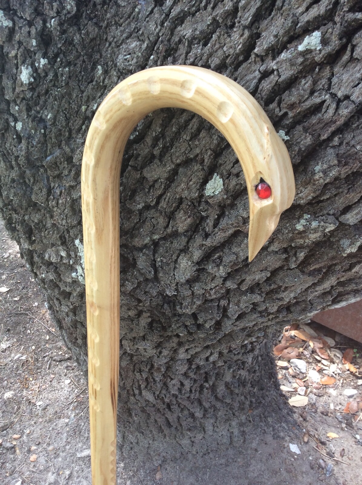 NIGHTHAWK GRAND MASTER HAWK HEAD CANE- MADE IN U.S.A. CUSTOM OAK CANE