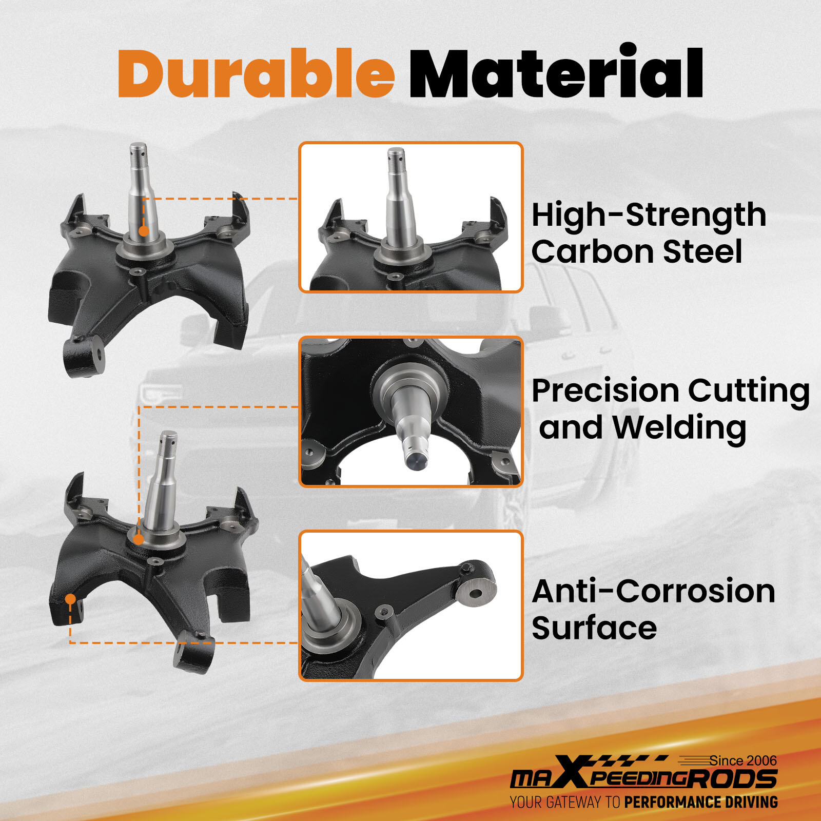 Front Rear 4" / 6" Drop Kit w/Shock For Chevy/GMC C1500 88-98 W/1.25" ROTORS V8