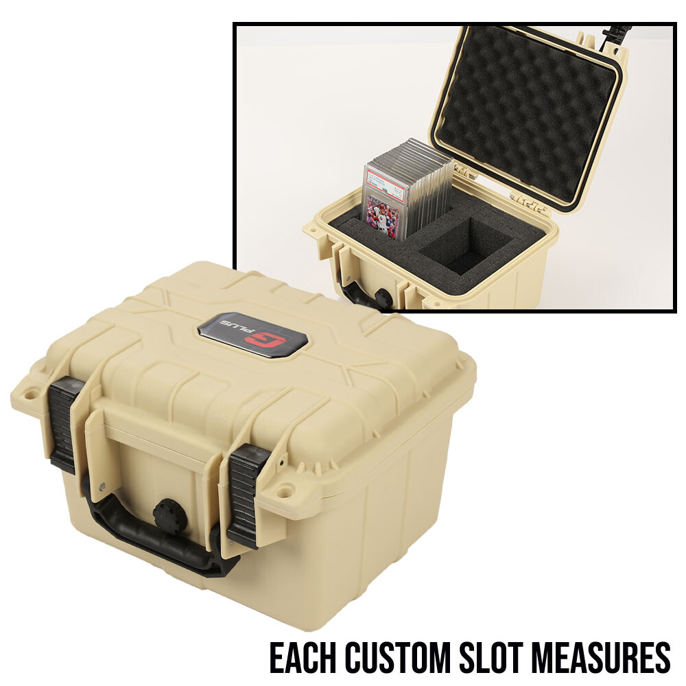 Waterproof Graded Card Storage Box Deep Travel Case Slab Holder&Protector Beige