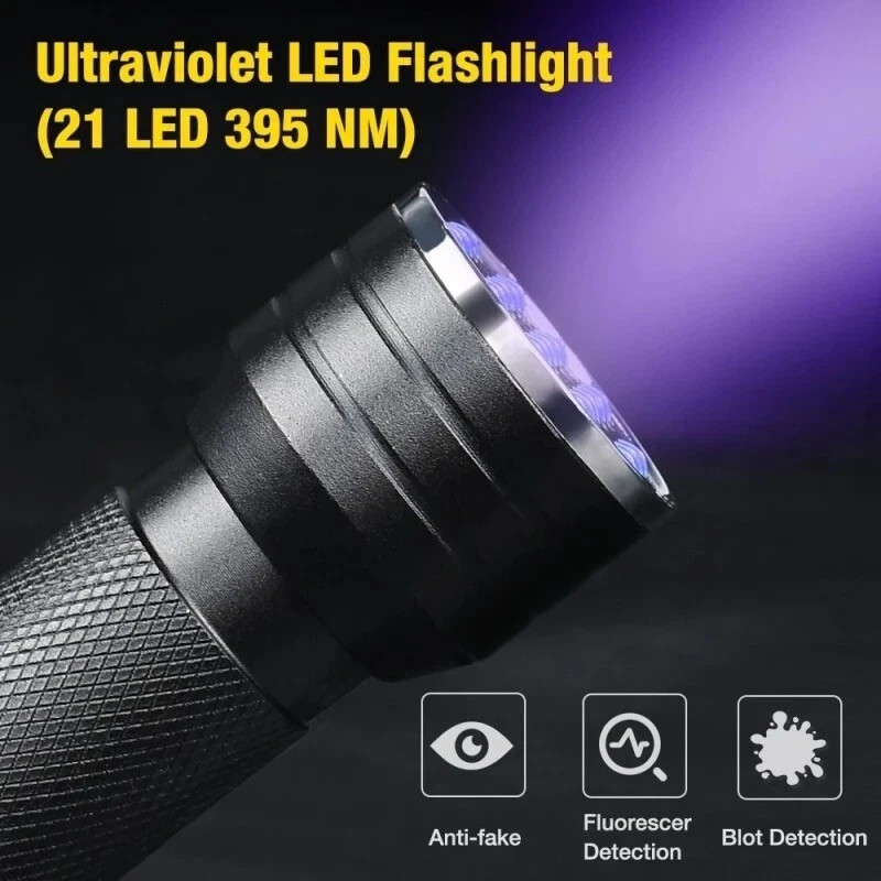 UV Flashlight Black Light Flashlight Ultraviolet LED Pet Urine Stains Detector