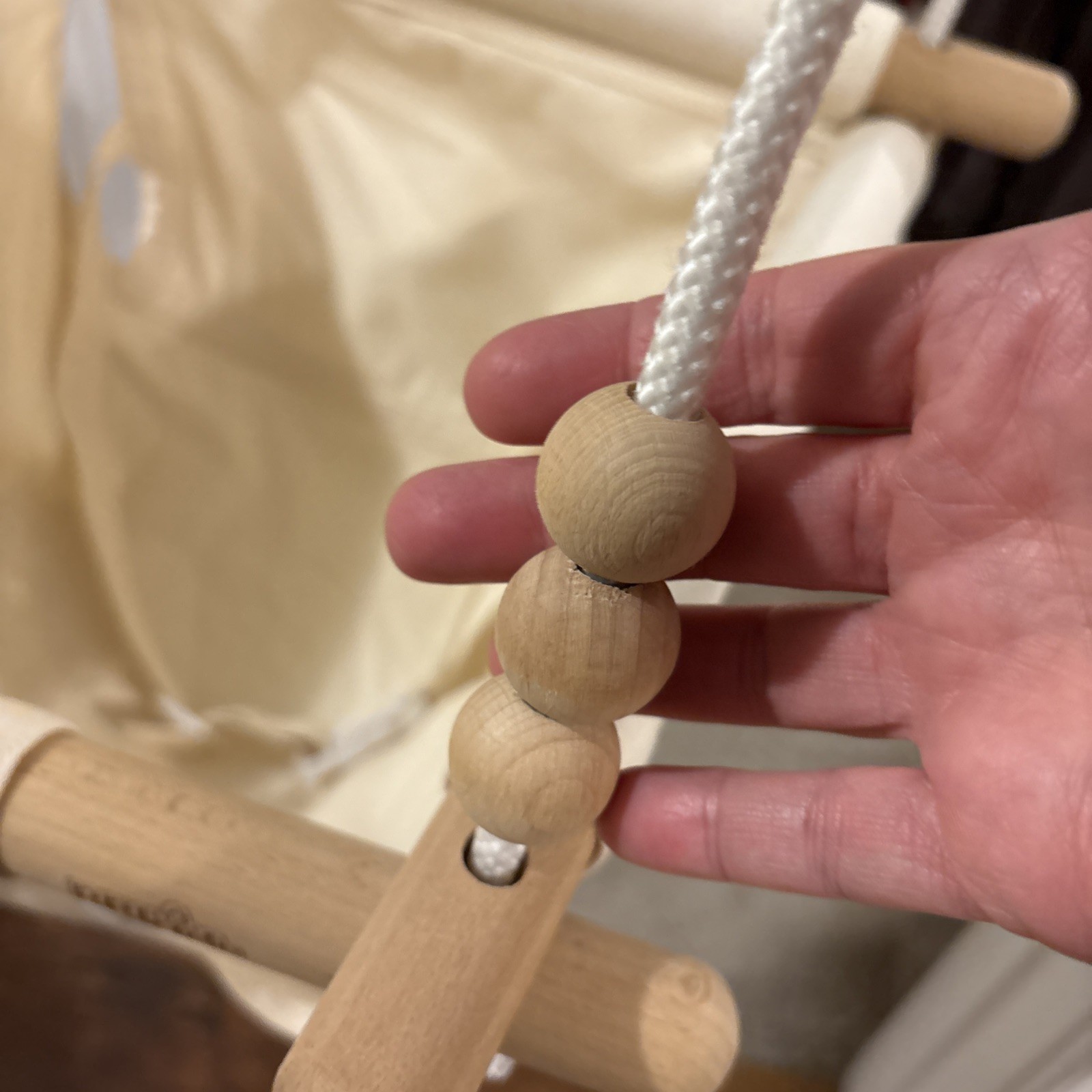 BBkids Baby Canvas Hammock Hanging Wooden Swing for Toddlers 6 Mo 3 Yrs