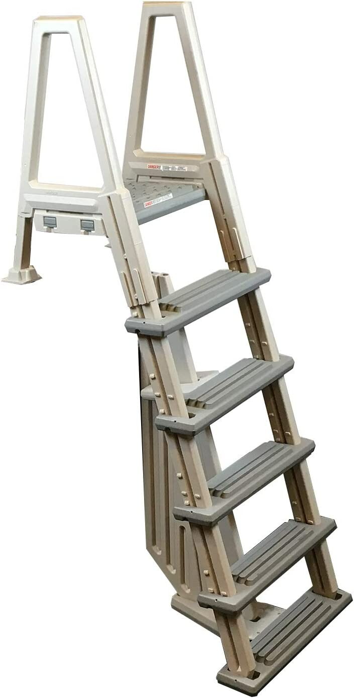 Confer 6000BX Inpool Above Ground Heavy Duty Swimming Pool Ladder - Warm Grey