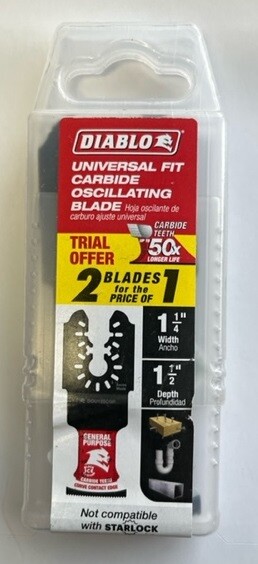 Diablo DOU125CGPP2 Universal Fit 1-1/4" Carbide Oscillating Blade 2 Pack