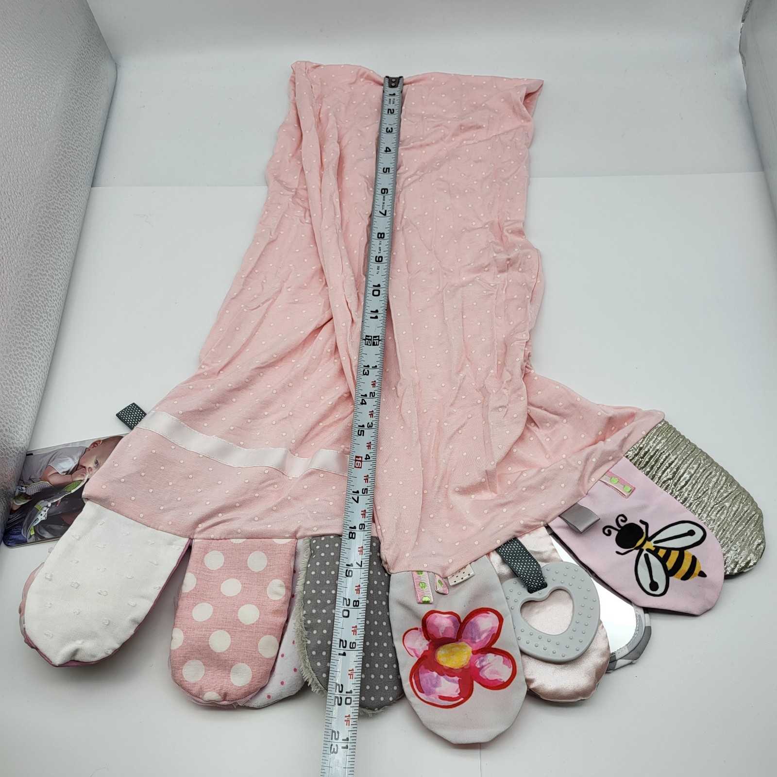 Demdaco Activity Mommy & Me Scarf Soft Pink Baby Toys Bonding Time Toddler