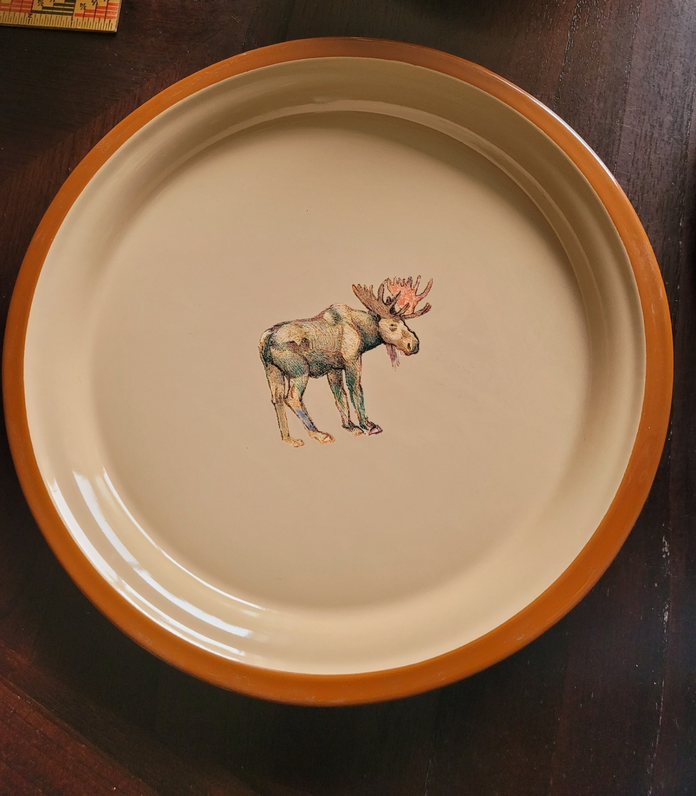 Marble Canyon Moose Enamelware Large Platter Tray 12.5"